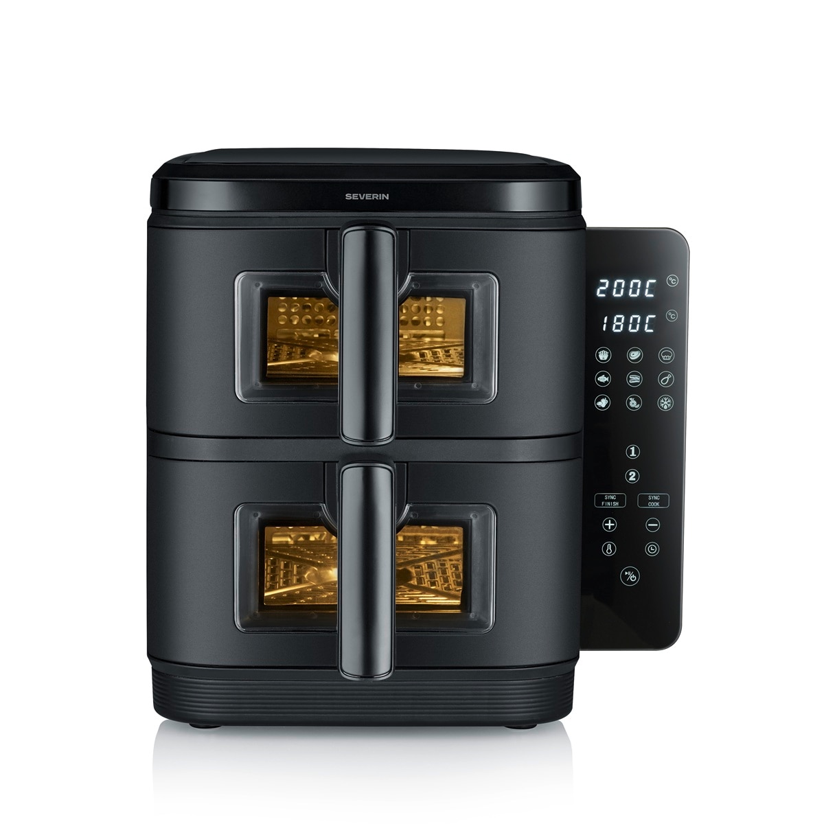 SEVERIN – Freidora doble de aire caliente SEVERIN FR 2468 2800 W con 9 Programas y capacidad de 11 litros.