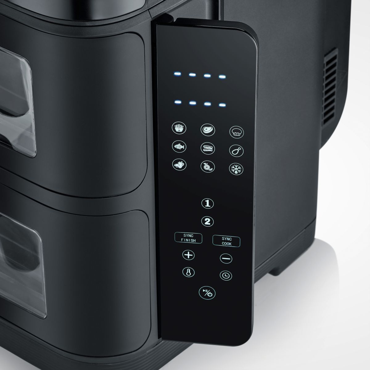 Imagen 4 de Freidora doble de aire caliente Severin FR 2468 2800 W con 9 Programas y capacidad de 11 litros - Negro Negro