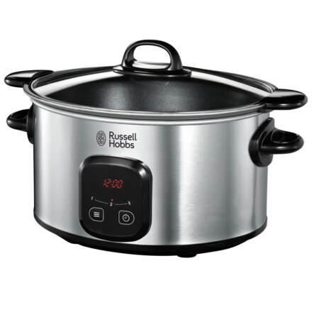 Olla de cocción lenta Russell Hobbs de color plata con sellado de 6 litros