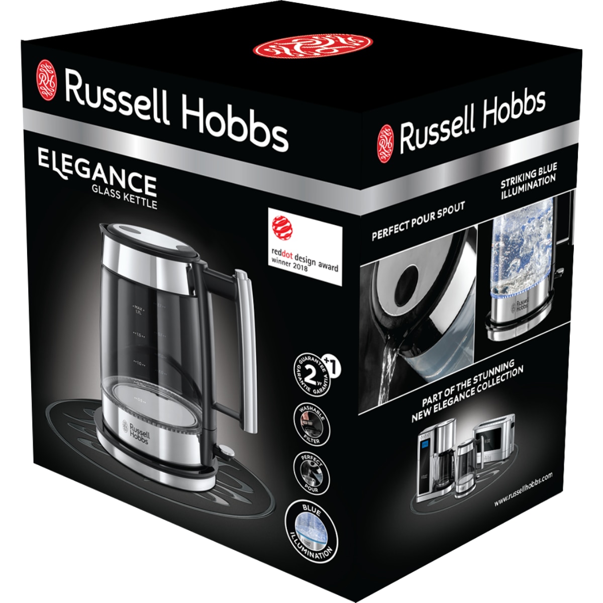 Hervidor Russell Hobbs Elegance de cristal fabricado con vidrio Schott - Gris Gris-6