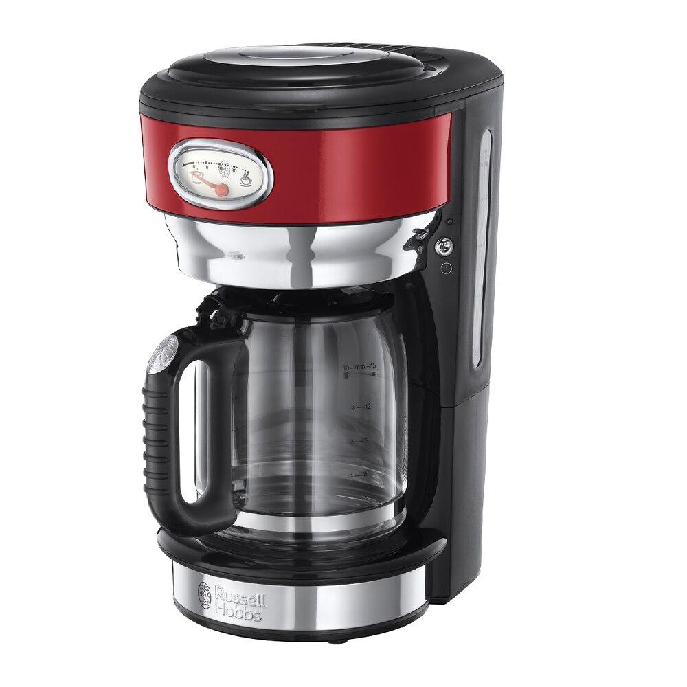 Russell Hobbs Cafetera Retro Cinta Roja 1000 W 1,25 L - Rojo En Oferta Russell Hobbs - Cafetera Retro Roja Con Jarra De Cristal