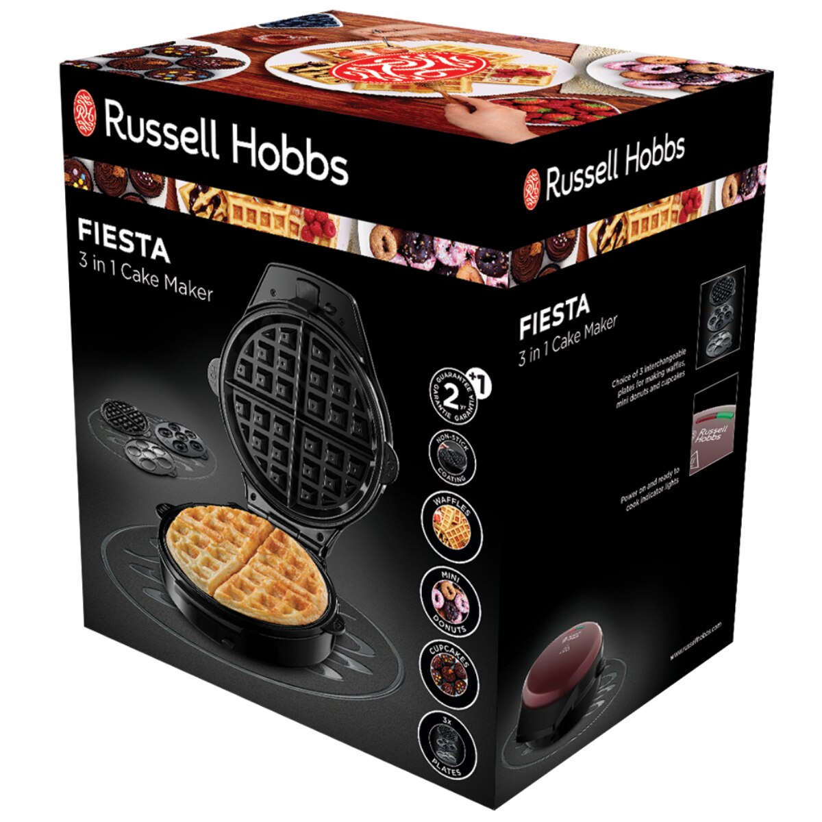 Maquina para hacer Cupcakes 3 en 1 Russell Hobbs Fiesta con 3 pares de placas antiadherentes Russell Hobbs El Corte Ingles