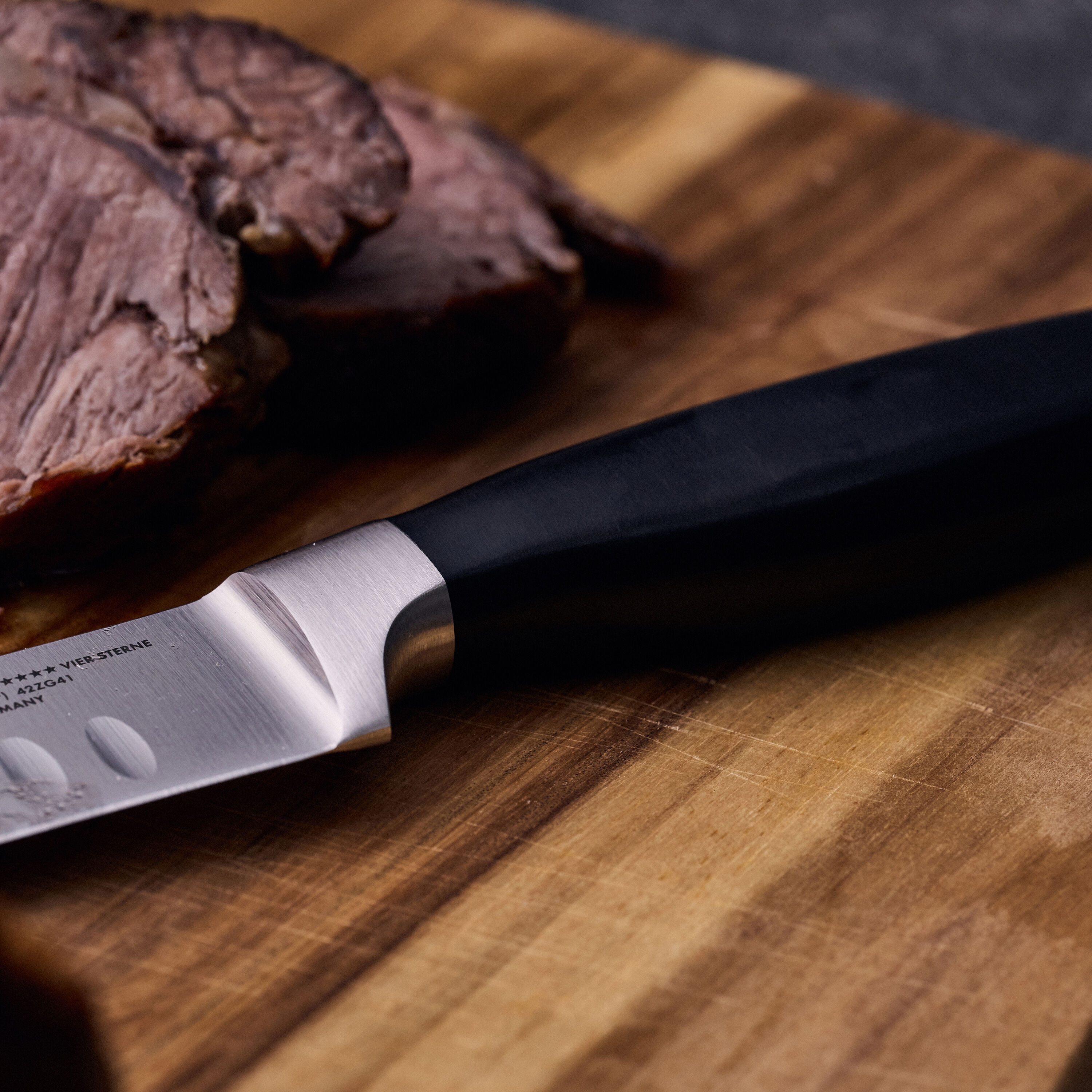 Cuchillo jamonero 26 cm Vier Sterne Zwilling - Negro Negro-4