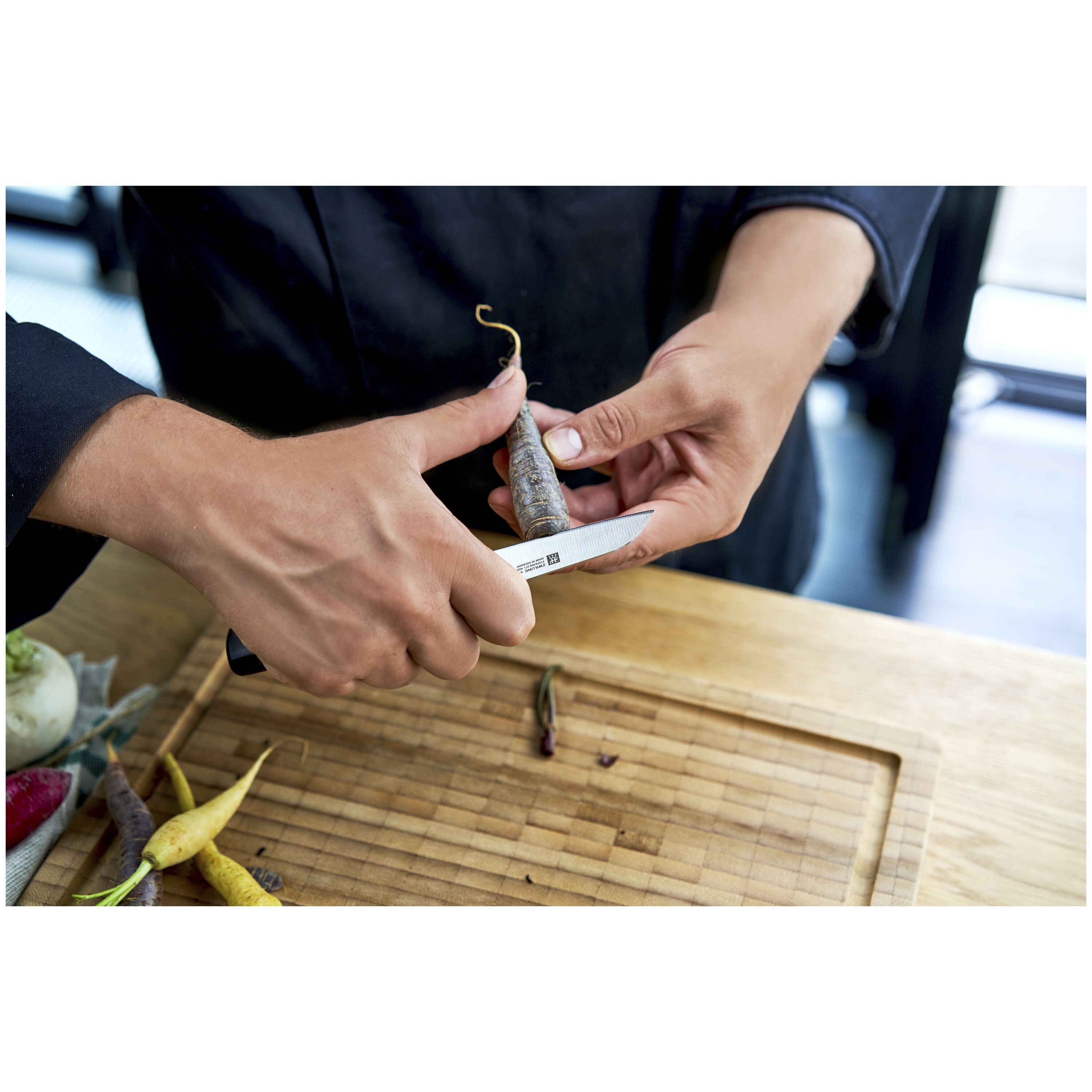 Cuchillo para verduras 8 cm Vier Sterne Zwilling - Negro Negro-2