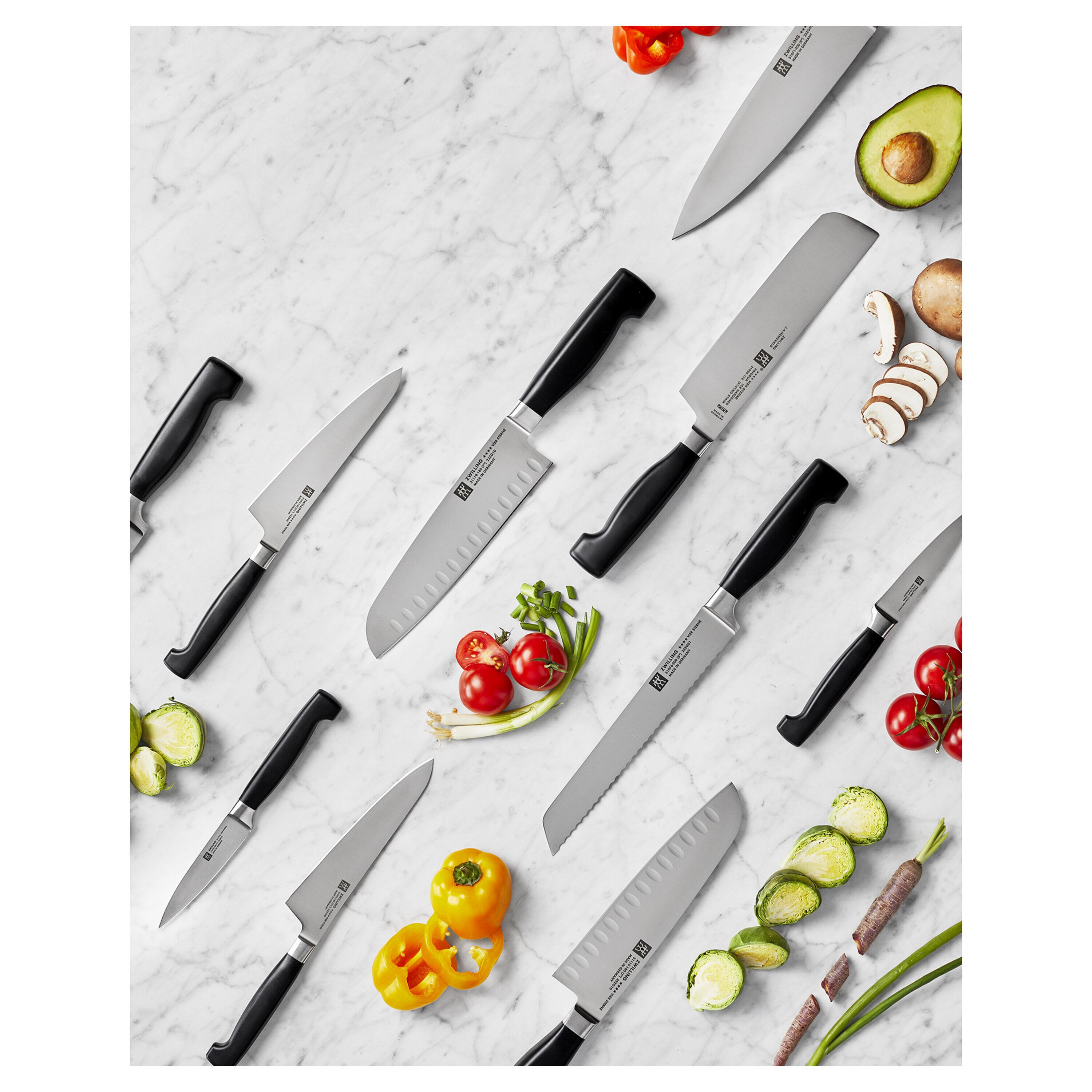 Cuchillo Santoku alveolado Twin Pollux Zwilling - Negro 18  cm Negro-5