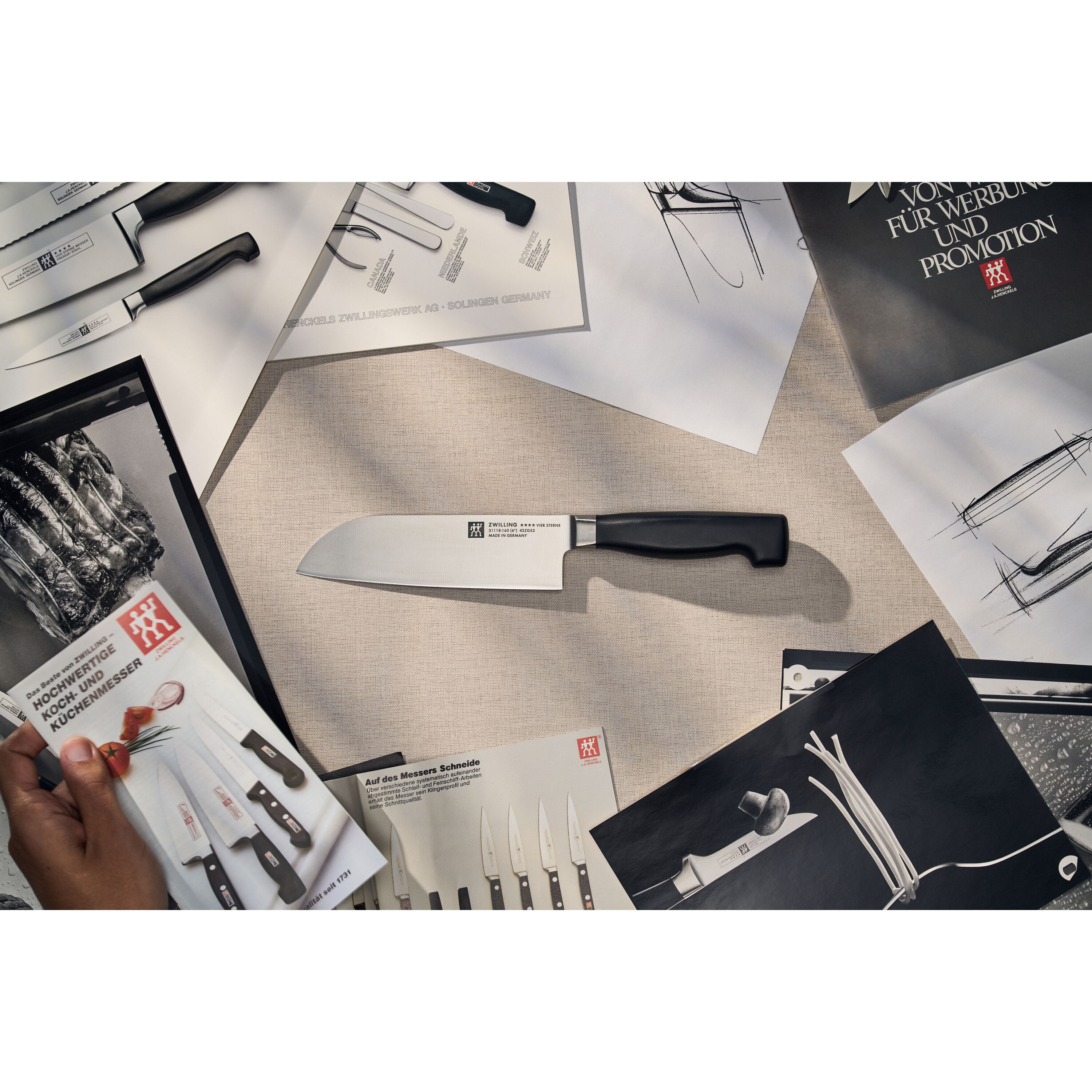Cuchillo Santoku Vier Sterne Zwilling - Negro Negro-4