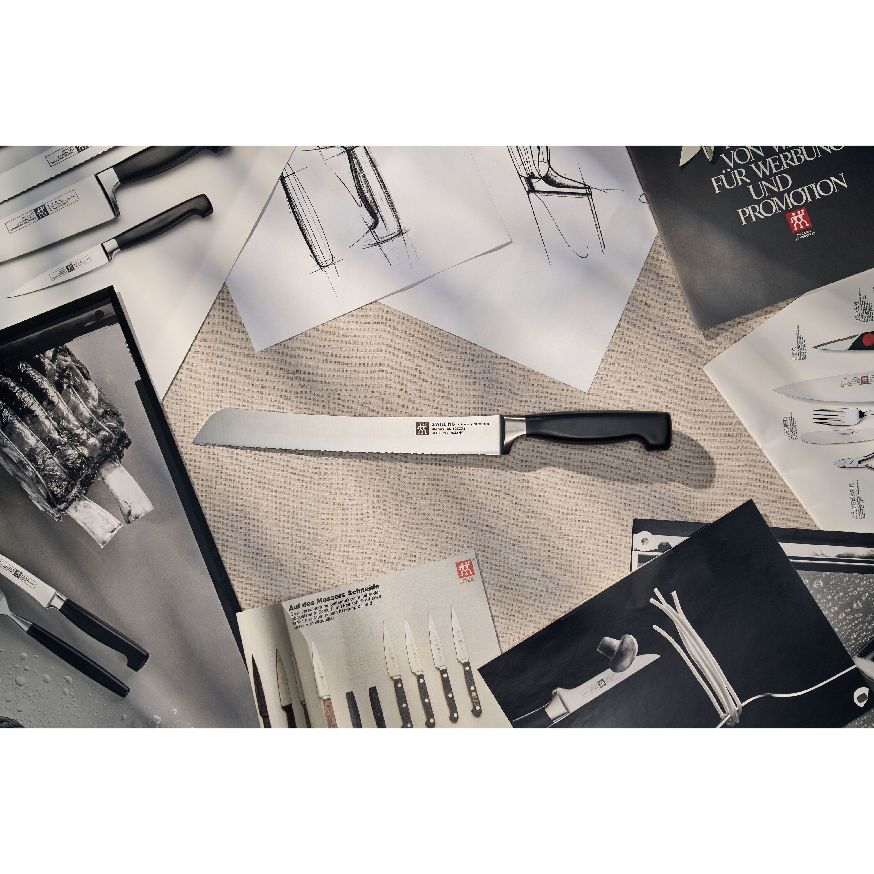 Imagen 4 de Cuchillo para pan Vier Sterne Zwilling - Negro Negro