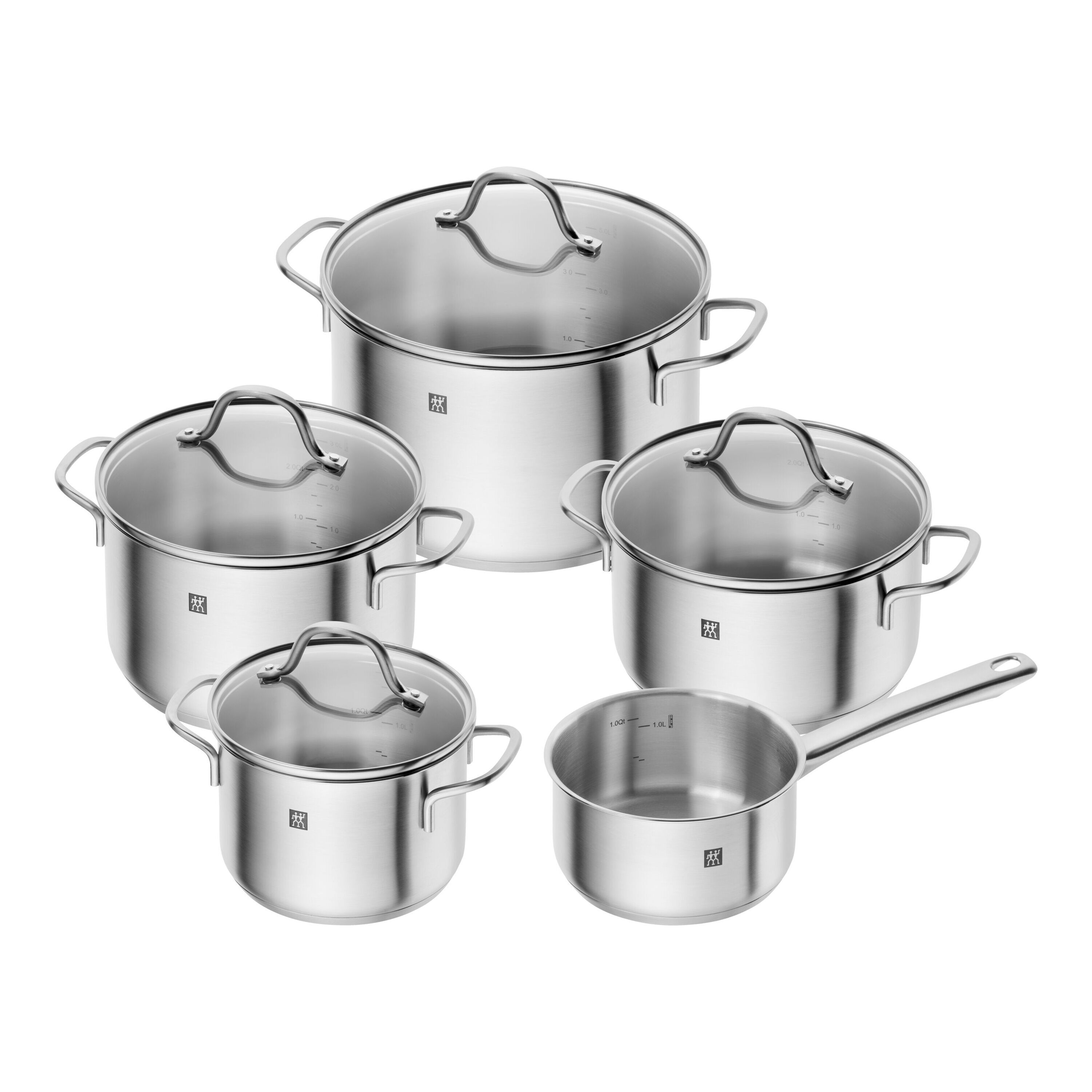 Batería de cocina de 5 piezas de acero inoxidable 18/10 Flow Zwilling - Plata Plata-1