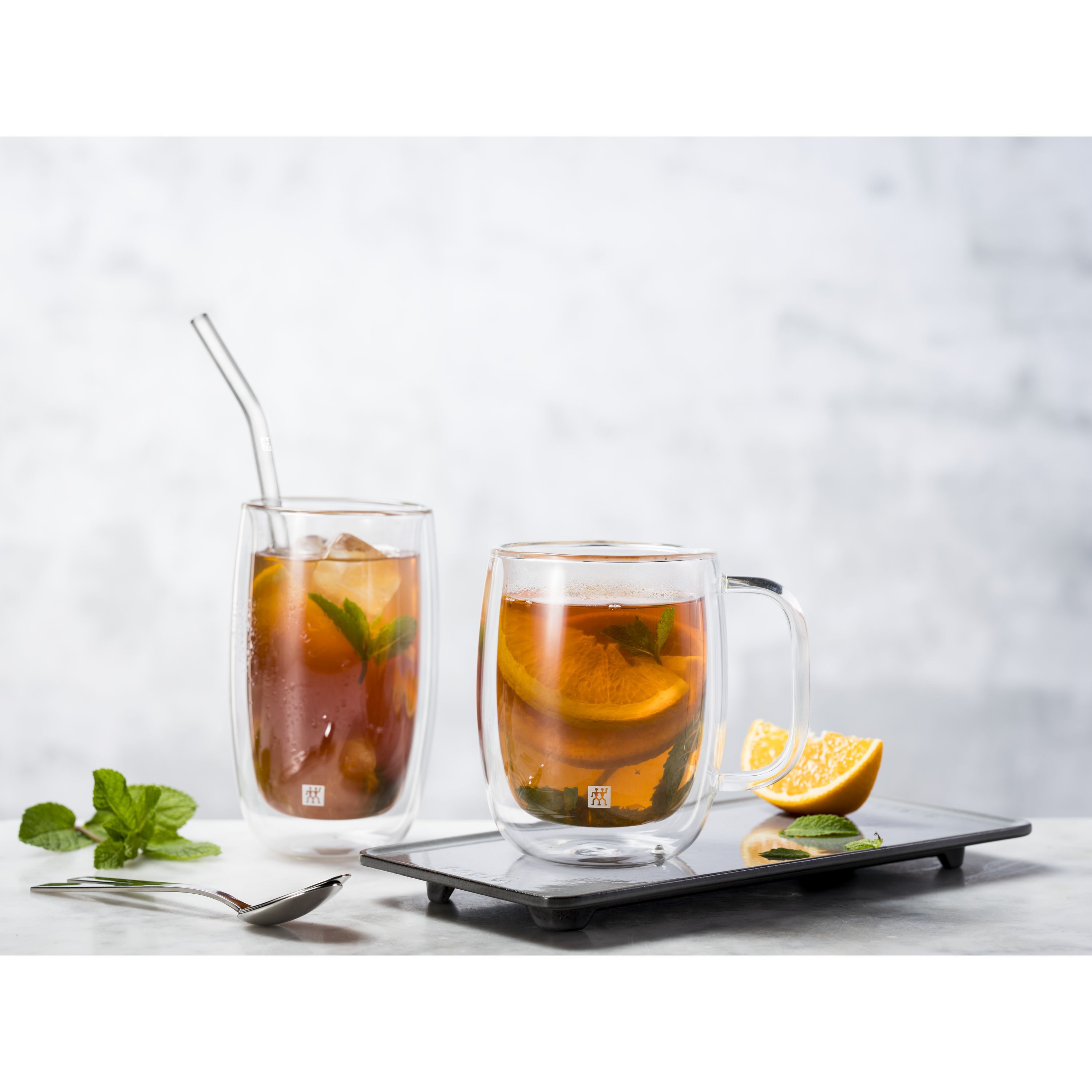 Juego de 4 pajitas de vidrio curvas transparentes Sorrento Zwilling - Cristal Cristal-2