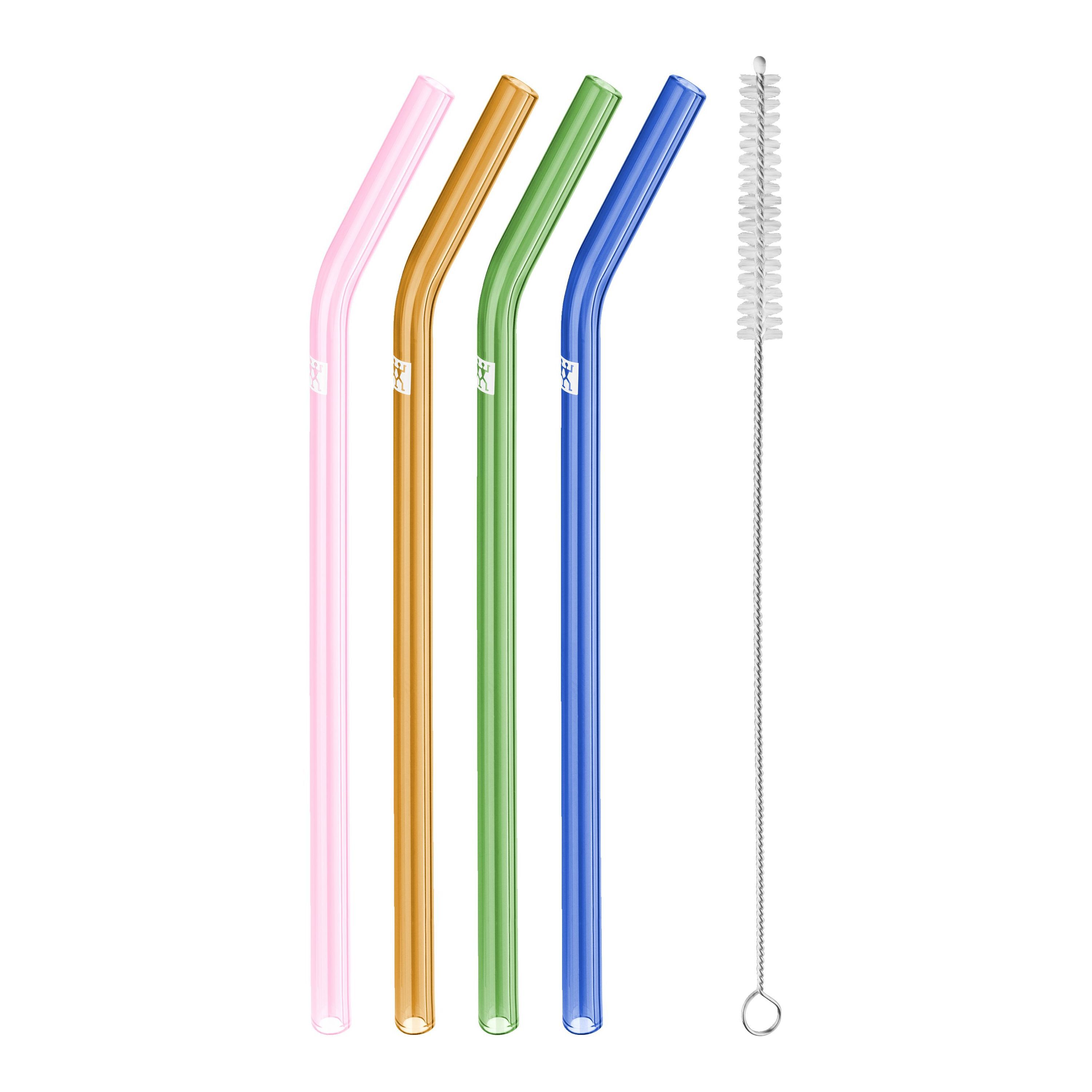 Imagen 0 de Juego de 4 pajitas de vidrio curvas multicolor Sorrento Zwilling Multicolor
