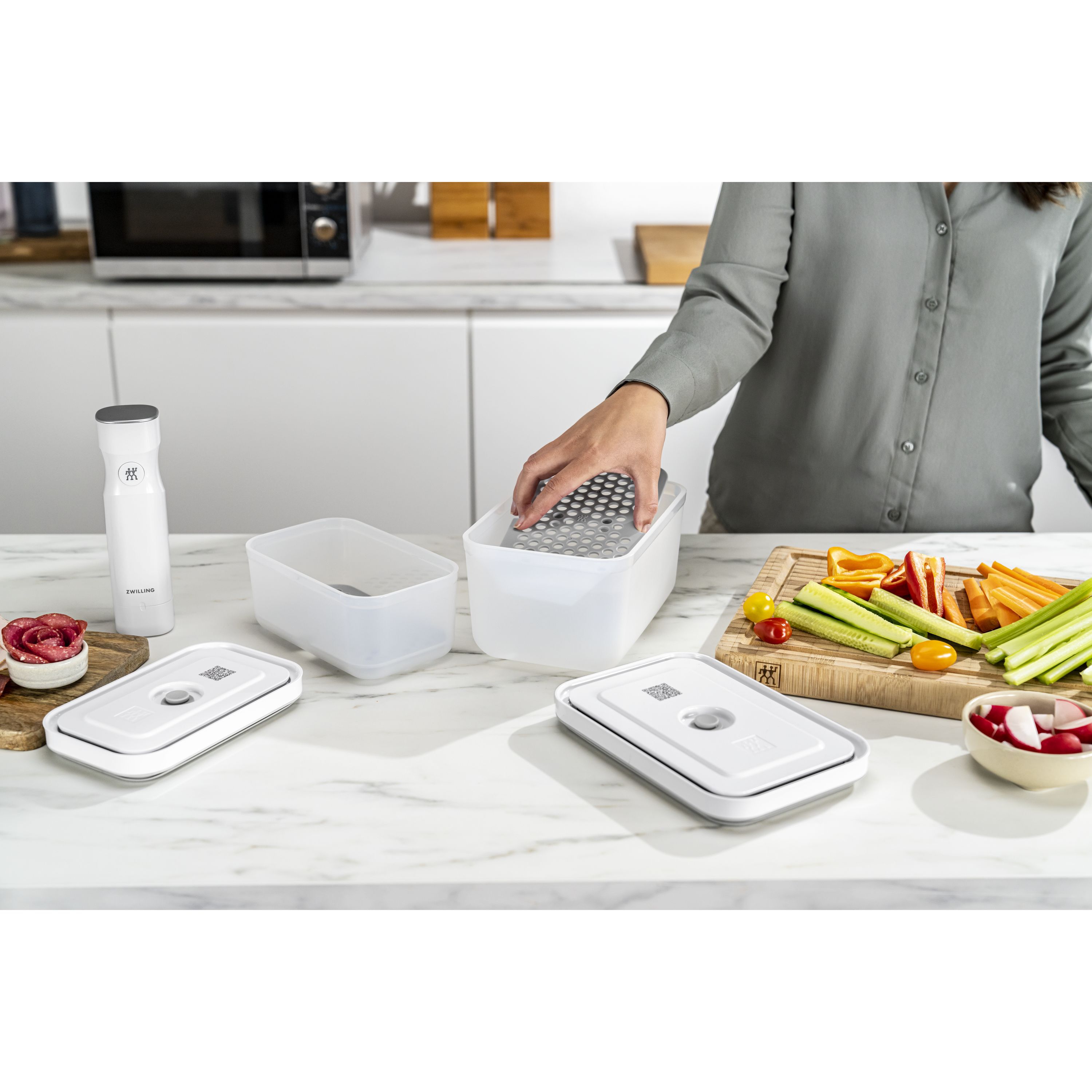 Imagen 3 de Set de 2 bandejas anti humedad Fresh & Save Zwilling - Gris Gris