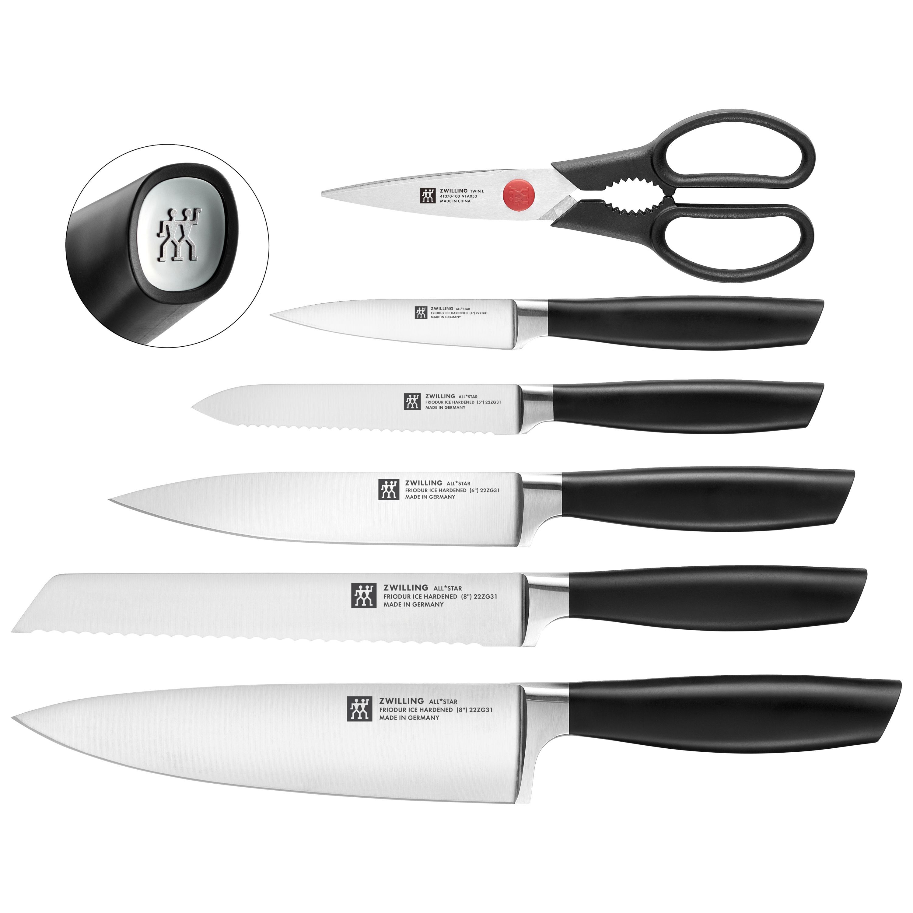 Imagen 3 de Taco de cuchillo con autoafilado de 7 piezas All *Star Zwilling - Gris claro Gris claro