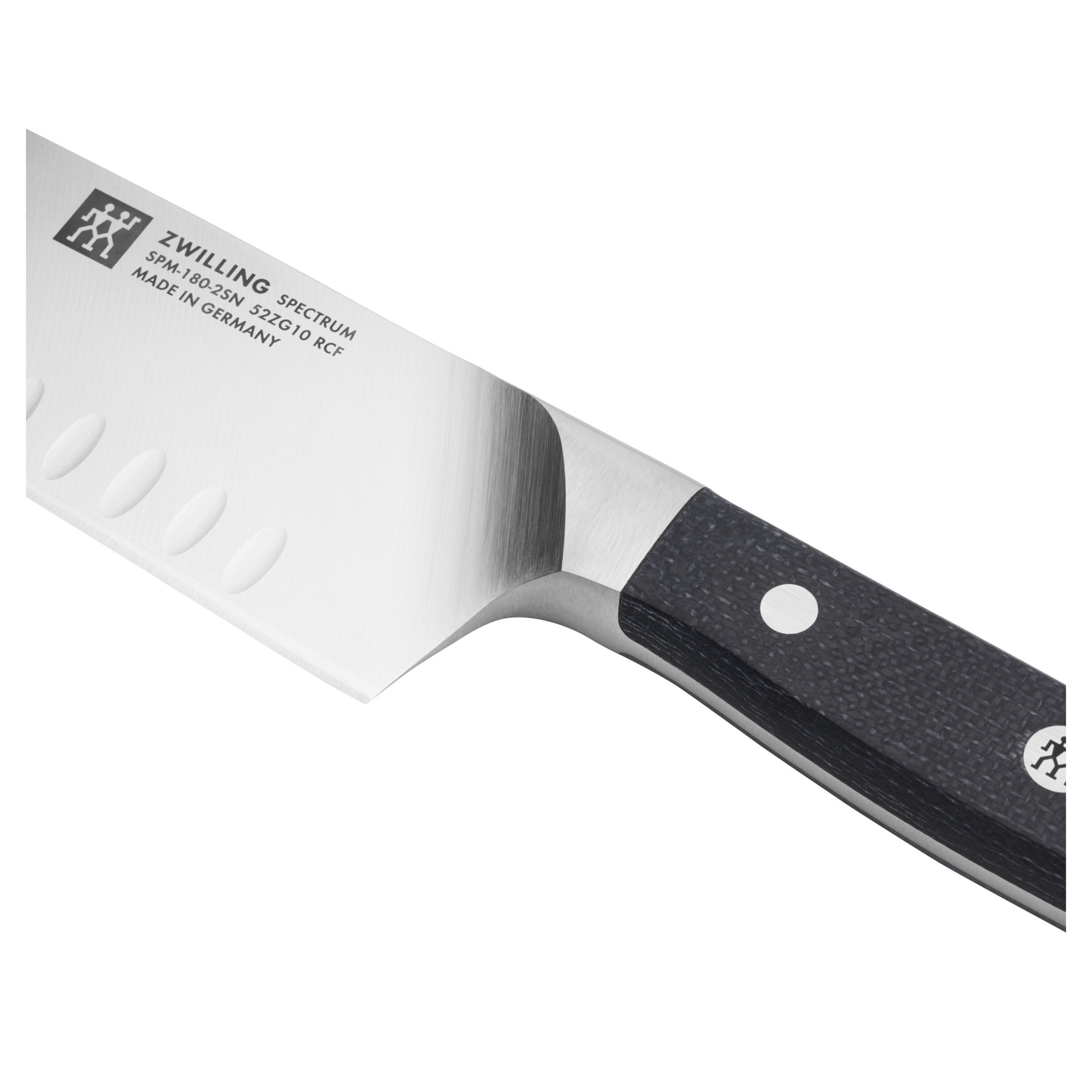Imagen 3 de Cuchillo Santoku 18 cm alveolado Spectrum Zwilling - Negro Negro