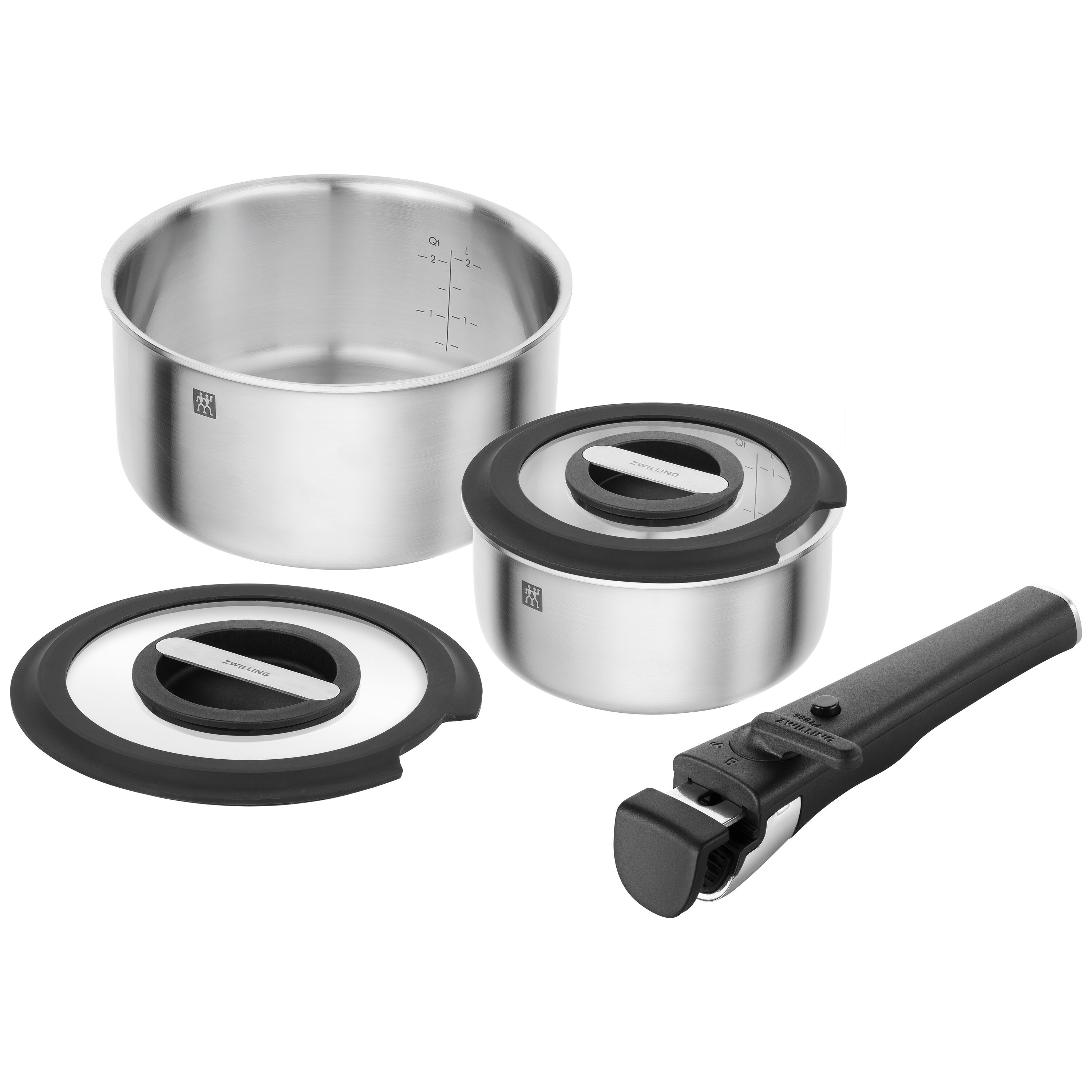 Zwilling - Batería de cocina de 5 piezas de acero inoxidable 18-10 Unlock Zwilling.