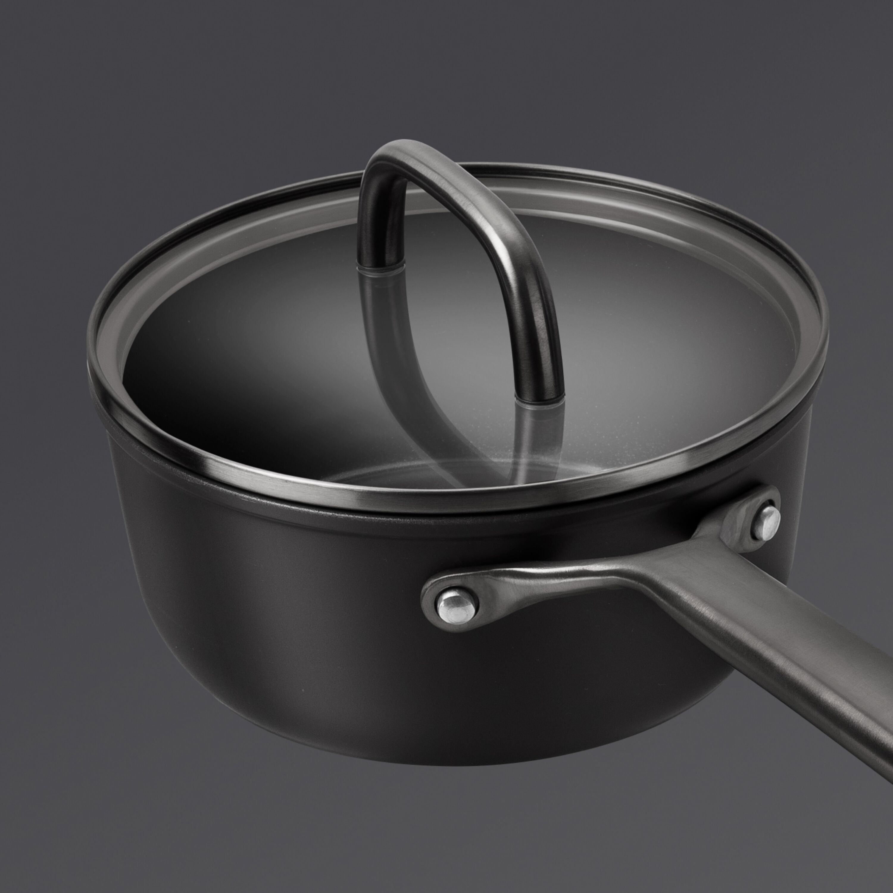 Imagen 3 de Cazo de aluminio con tapa de cristal Milano Zwilling - Negro Cazo de 18 cm Negro