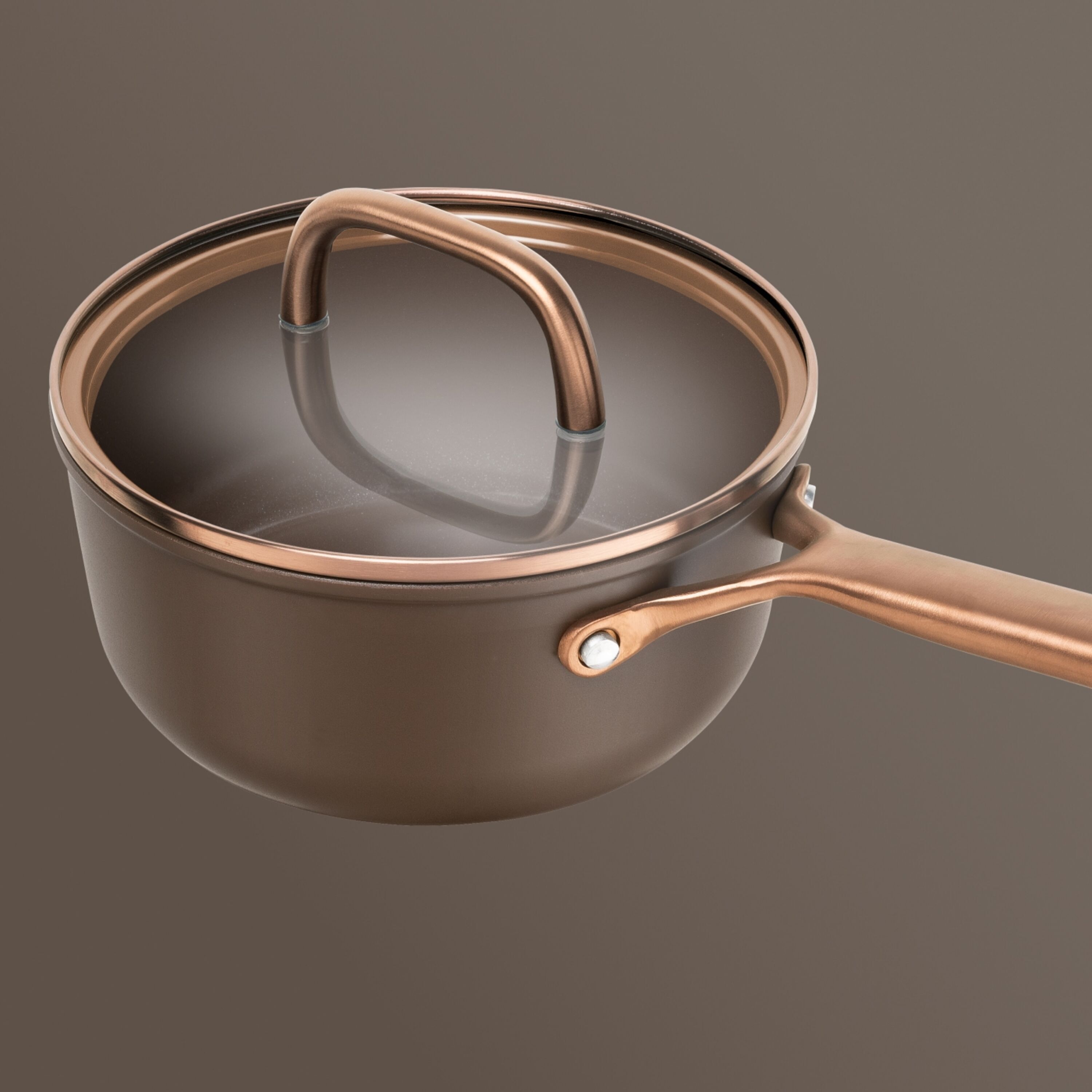 Imagen 3 de Cazo de aluminio con tapa de cristal Milano Zwilling - Marrón Cazo de 18 cm Marrón