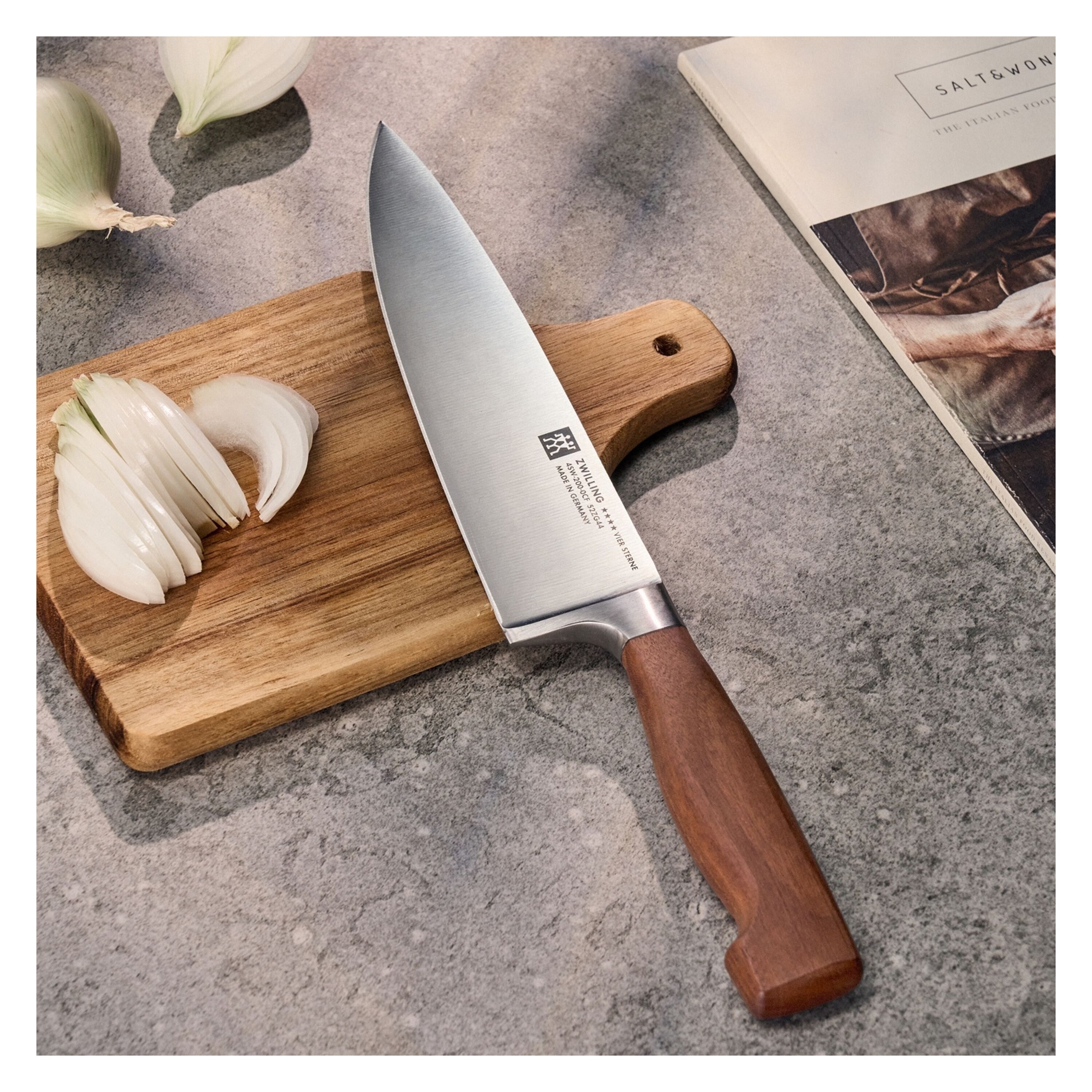 Imagen 4 de Cuchillo de chef Vier Sterne Wood Zwilling - Marrón Marrón