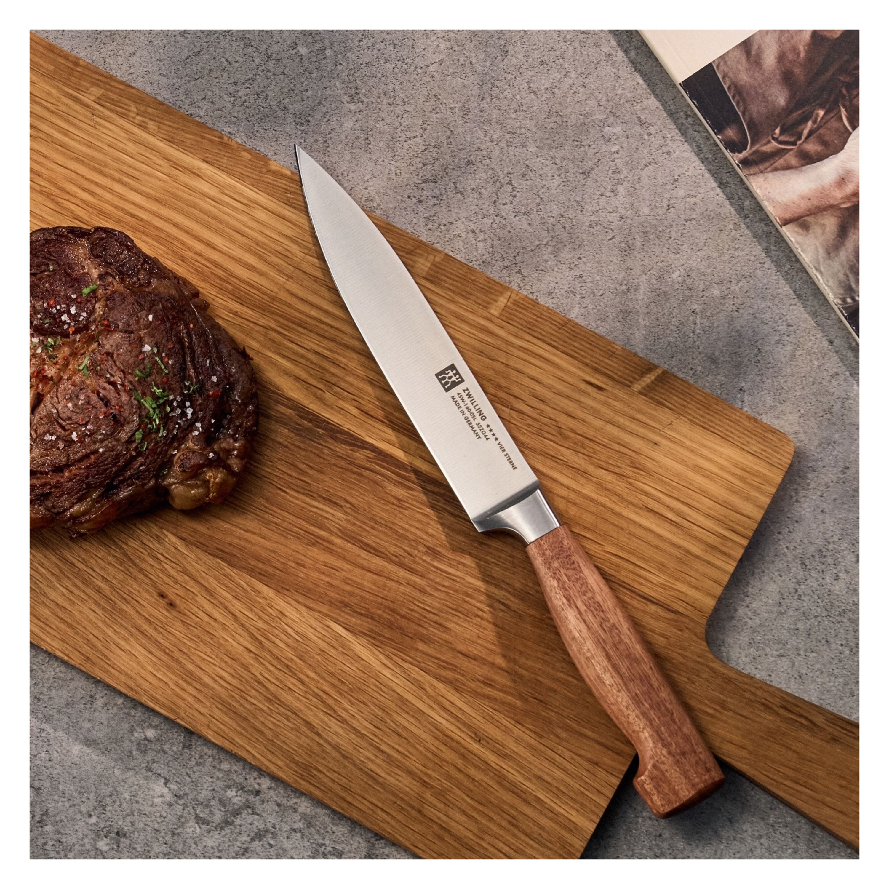 Cuchillo para trinchar Vier Sterne Wood Zwilling - Marrón Marrón-3