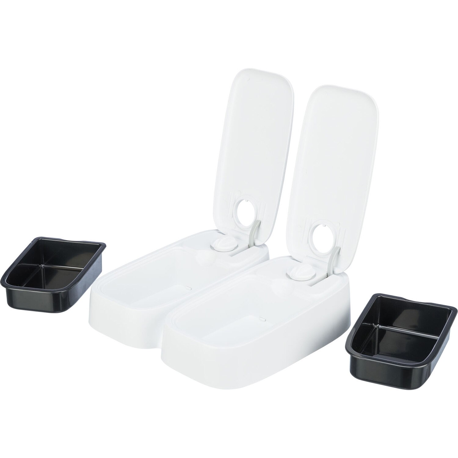 Comedero Automático TX2, 2x300 ml, 27x7x24 cm, Gris/Negro 2