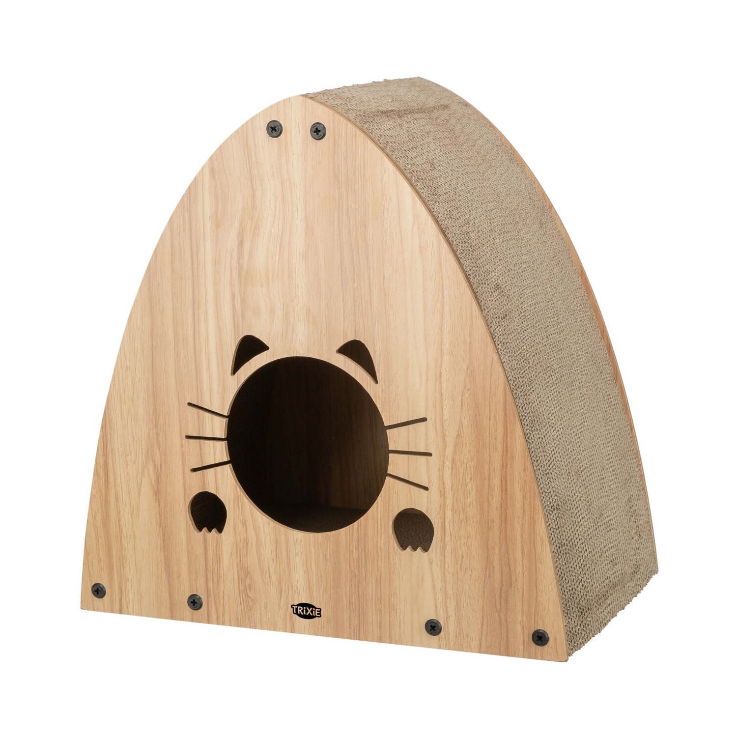 Imagen 0 de Rascador con catnip, MDF, 48 × 48 × 28 cm, marrón claro