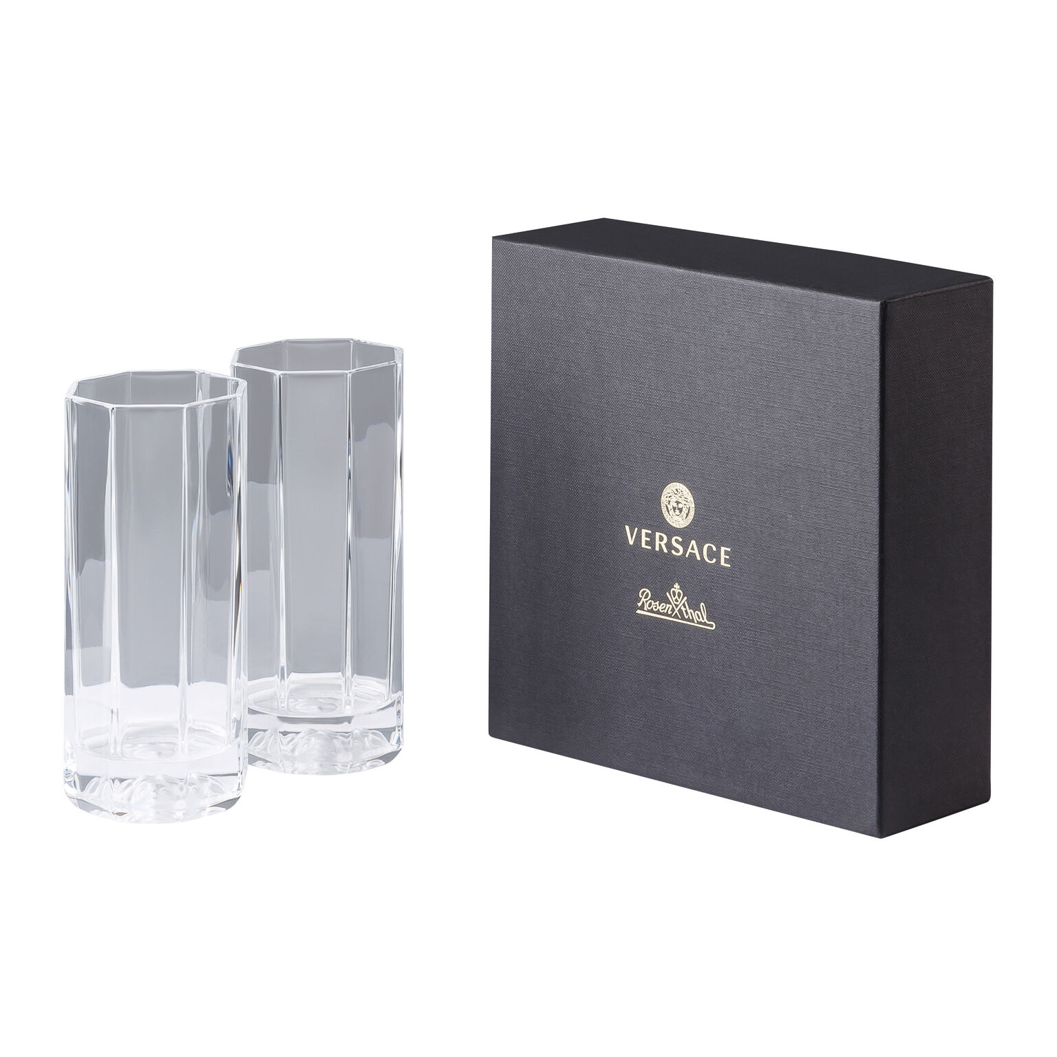 Imagen 0 de Juego de 2 vasos altos de agua Medusa Lumiere Versace Cristal