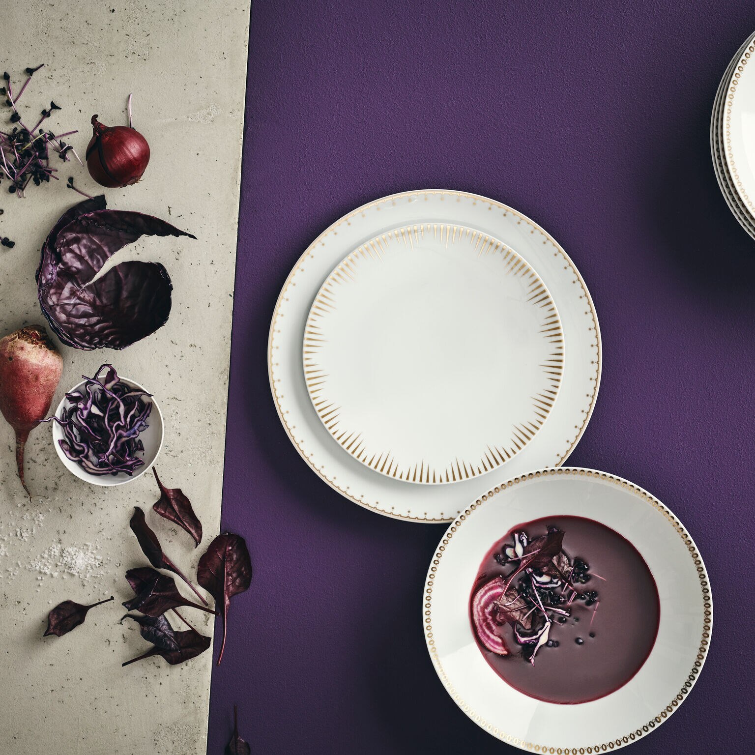 Imagen 2 de Plato de postre Festive Ornaments TAC Gropius Rosenthal - Blanco 22 cm Blanco