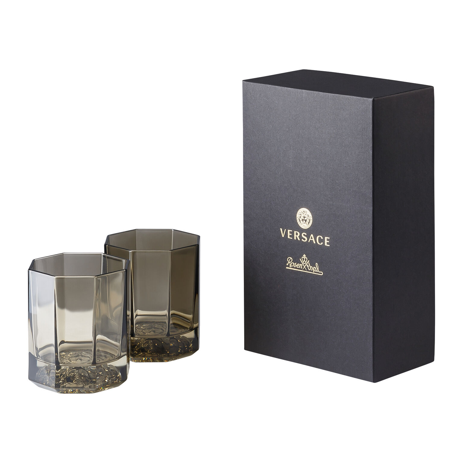 Juego de 2 vasos de whisky Medusa Lumiere Versace - Negro Negro-2