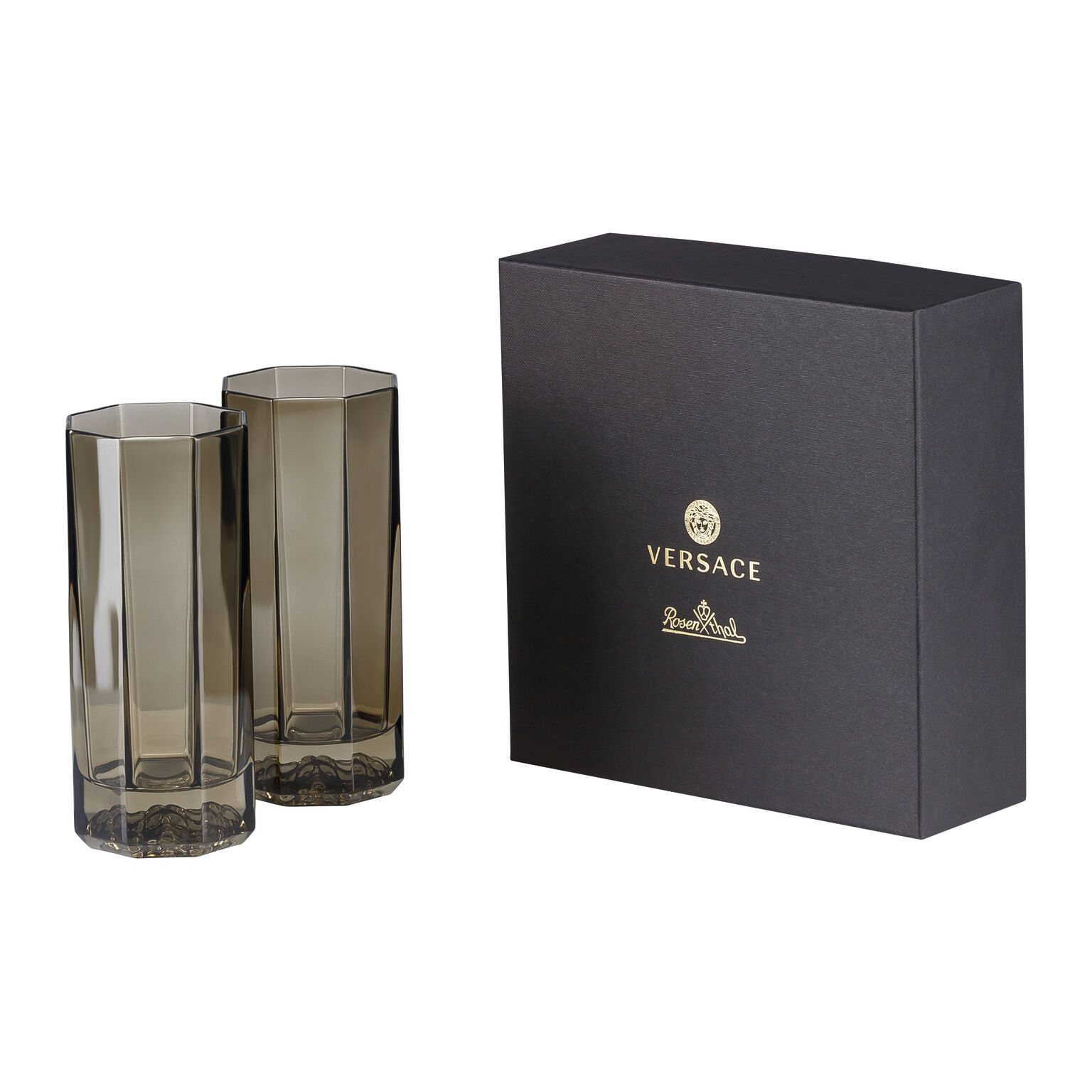 Juego de 2 vasos altos de agua Medusa Lumiere Versace - Negro Negro-1