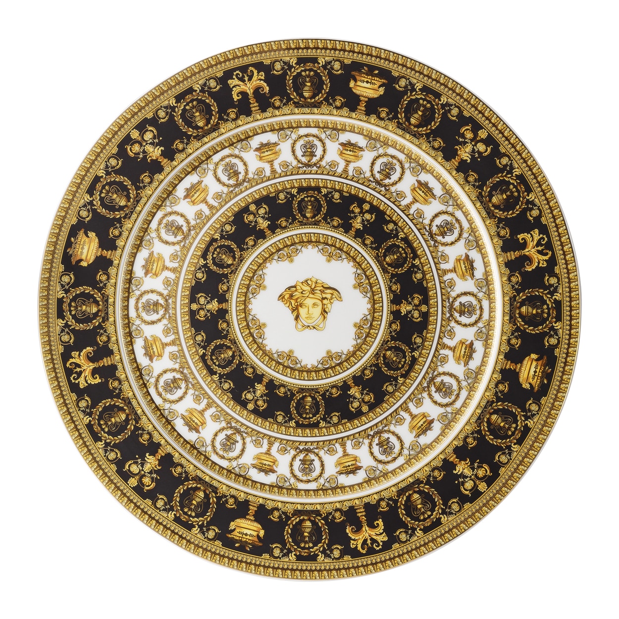 Imagen 1 de Plato de presentación Versace I Love Baroque Versace - Negro / Blanco Negro / Blanco