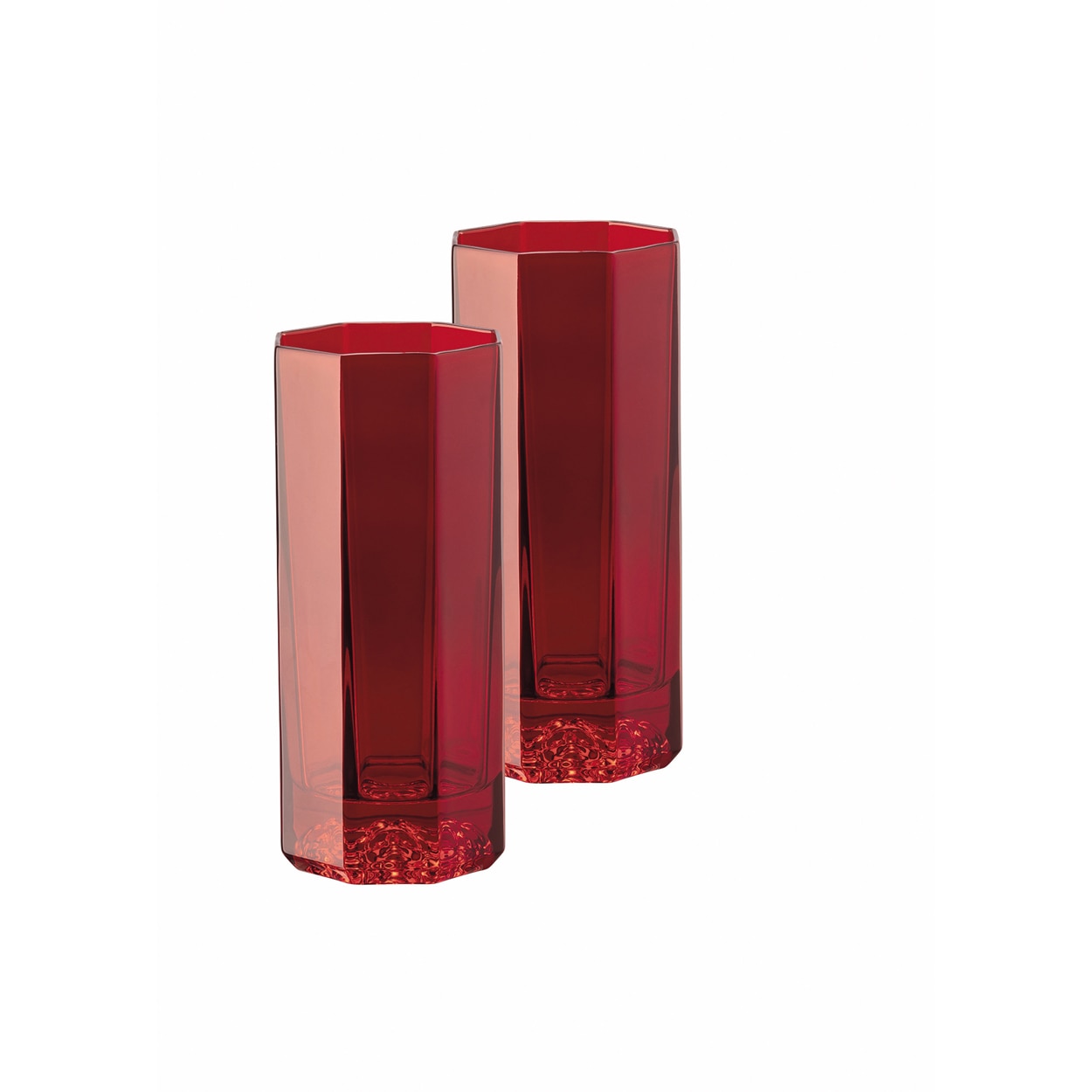 Juego de 2 vasos altos de agua Medusa Lumiere Versace - Rojo Rojo-1