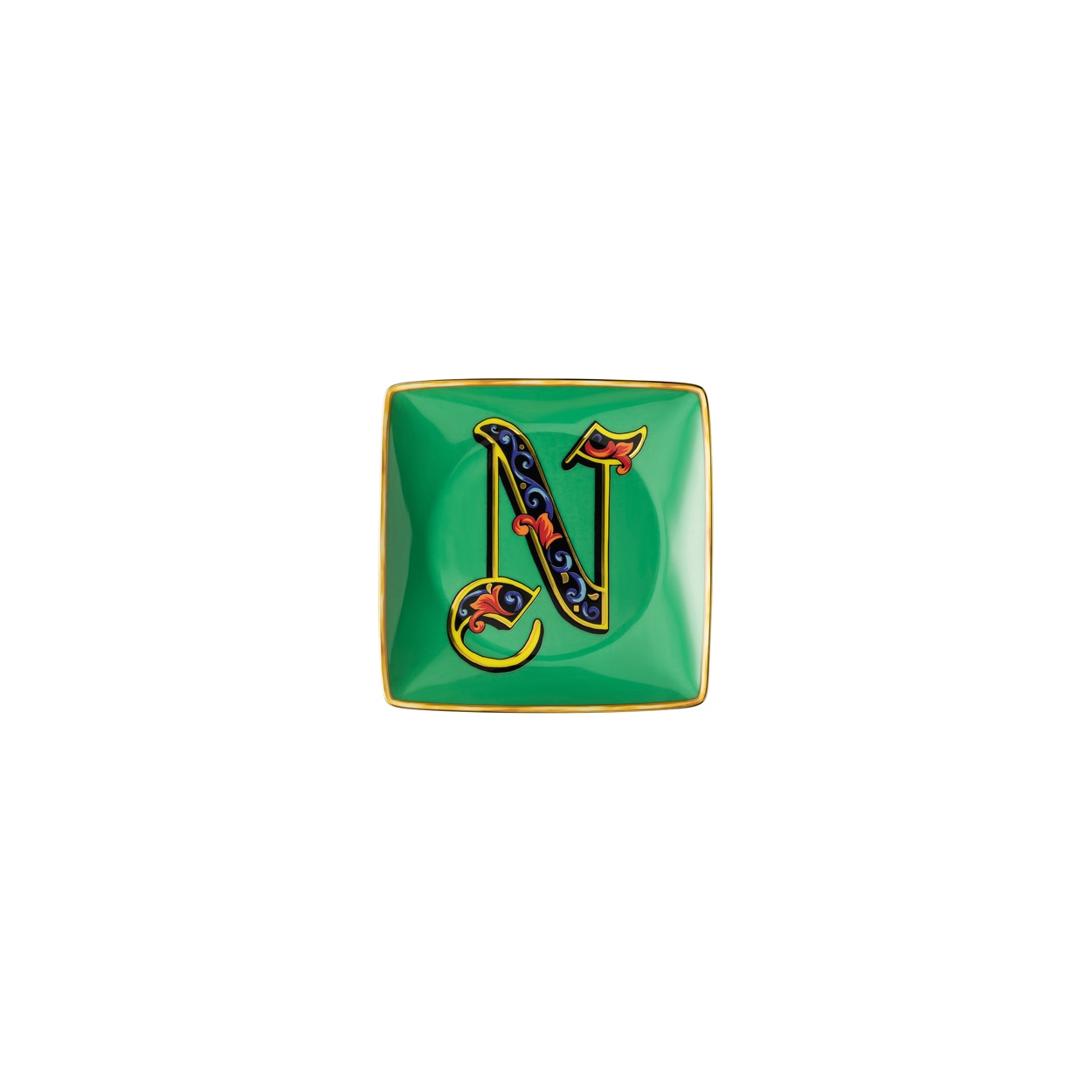 Imagen 1 de Bandeja cuadrada Holiday Alphabet Versace - Verde / Amarillo Verde / Amarillo