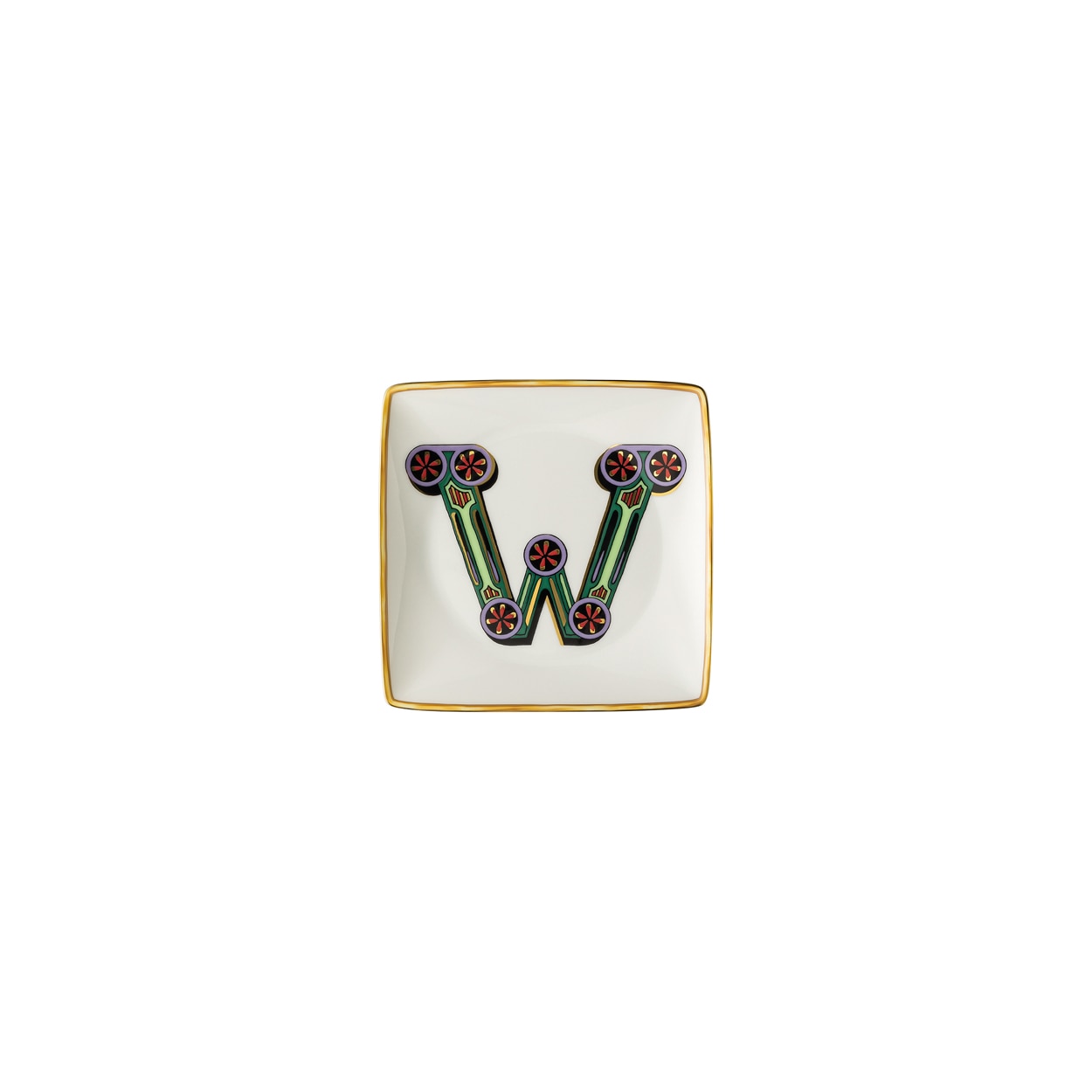 Imagen 0 de Bandeja cuadrada Holiday Alphabet Versace Blanco / Verde
