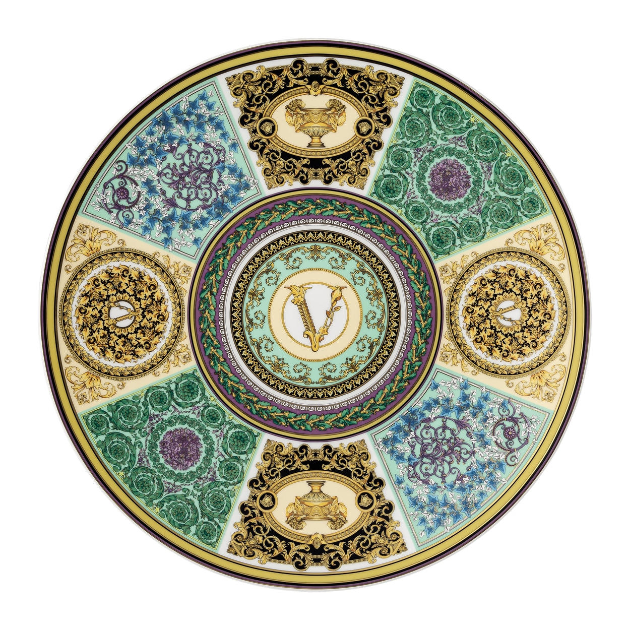 Imagen 0 de Plato de presentación Barocco Mosaic Versace Multicolor