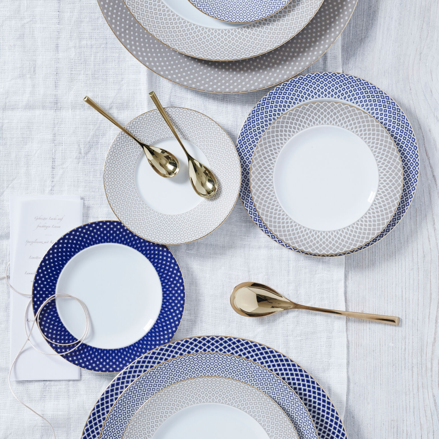 Plato de postre Carreau Beige Francis Rosenthal - Azul Azul-2