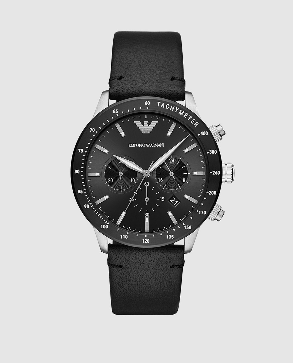 Reloj de hombre ar11243 de piel con cierre de hebilla - Emporio Armani - Negro Negro-1