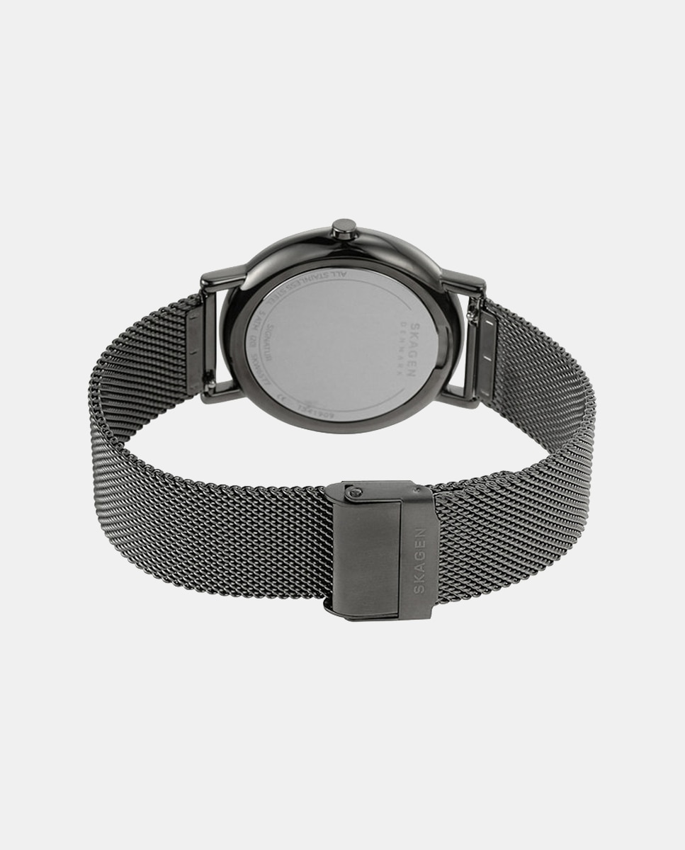 Reloj signatur de malla de acero gris con tres agujas - Skagen - Gris Gris-4