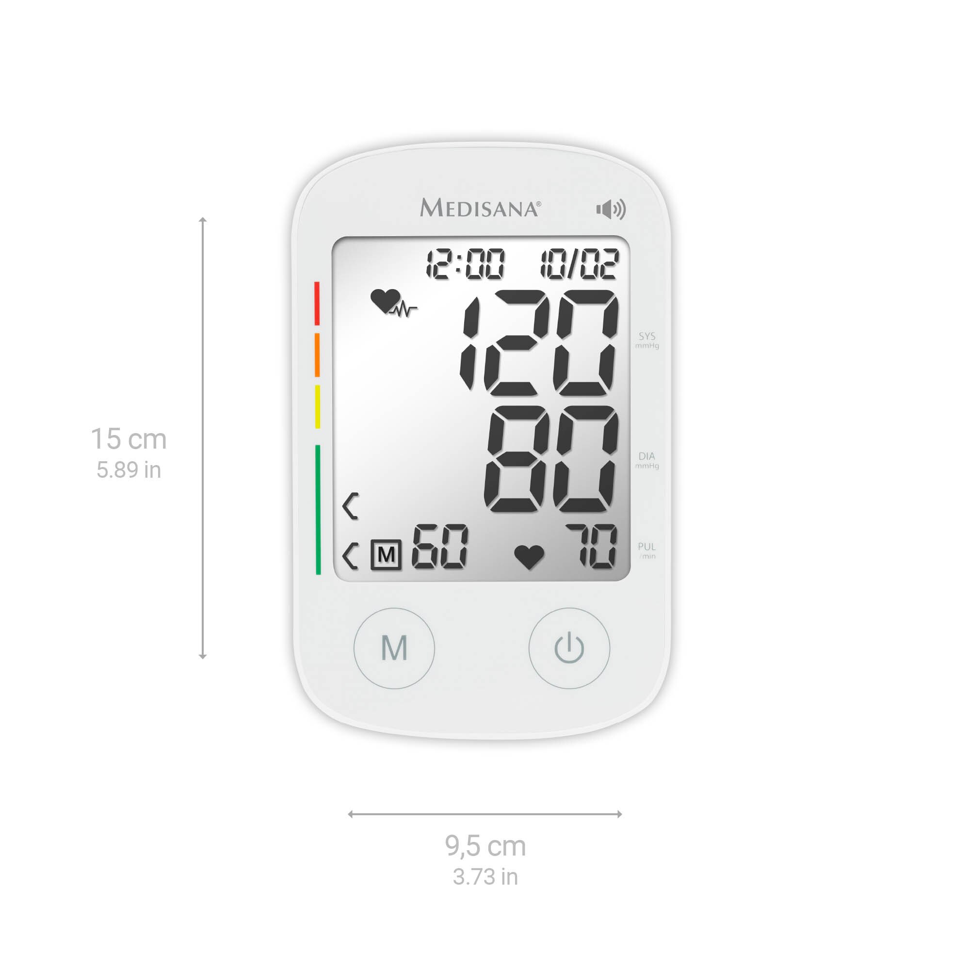 Tensiómetro de brazo Medisana BU 535 con función de voz y detección de arritmias - Blanco Blanco-2