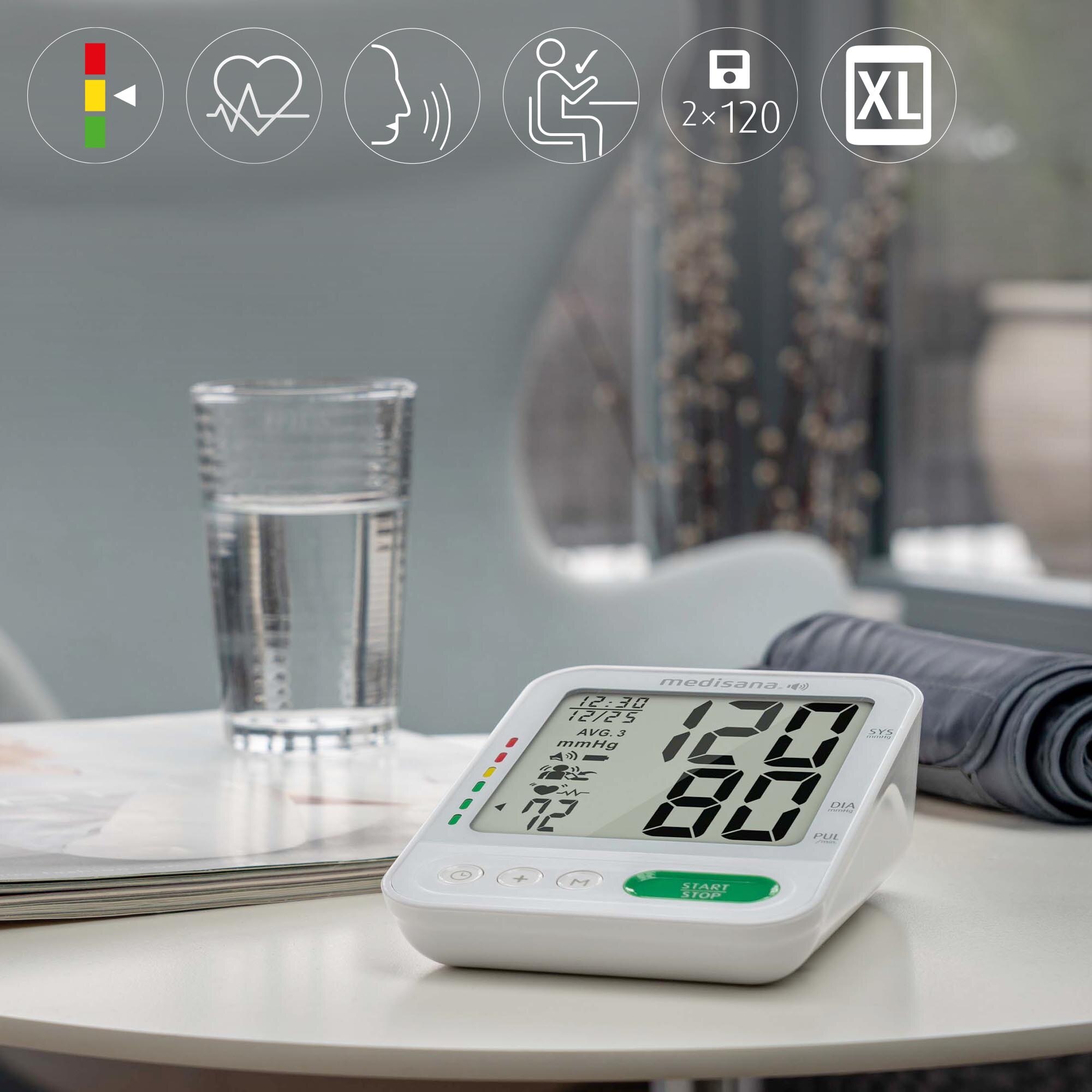 Tensiómetro de brazo Medisana BU 586 con voz - Blanco Blanco-4