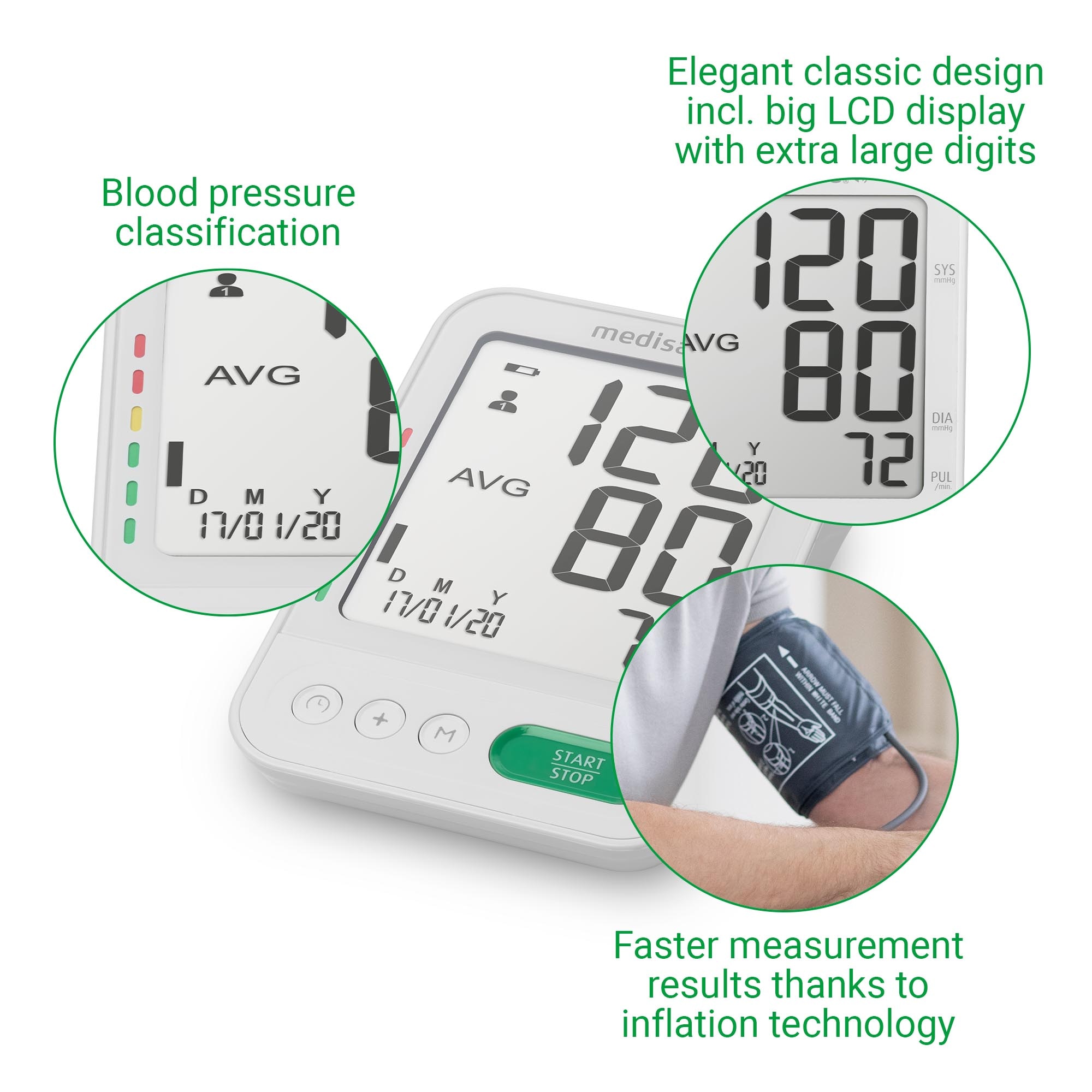 Tensiómetro de brazo Medisana BU 586 con voz - Blanco Blanco-6