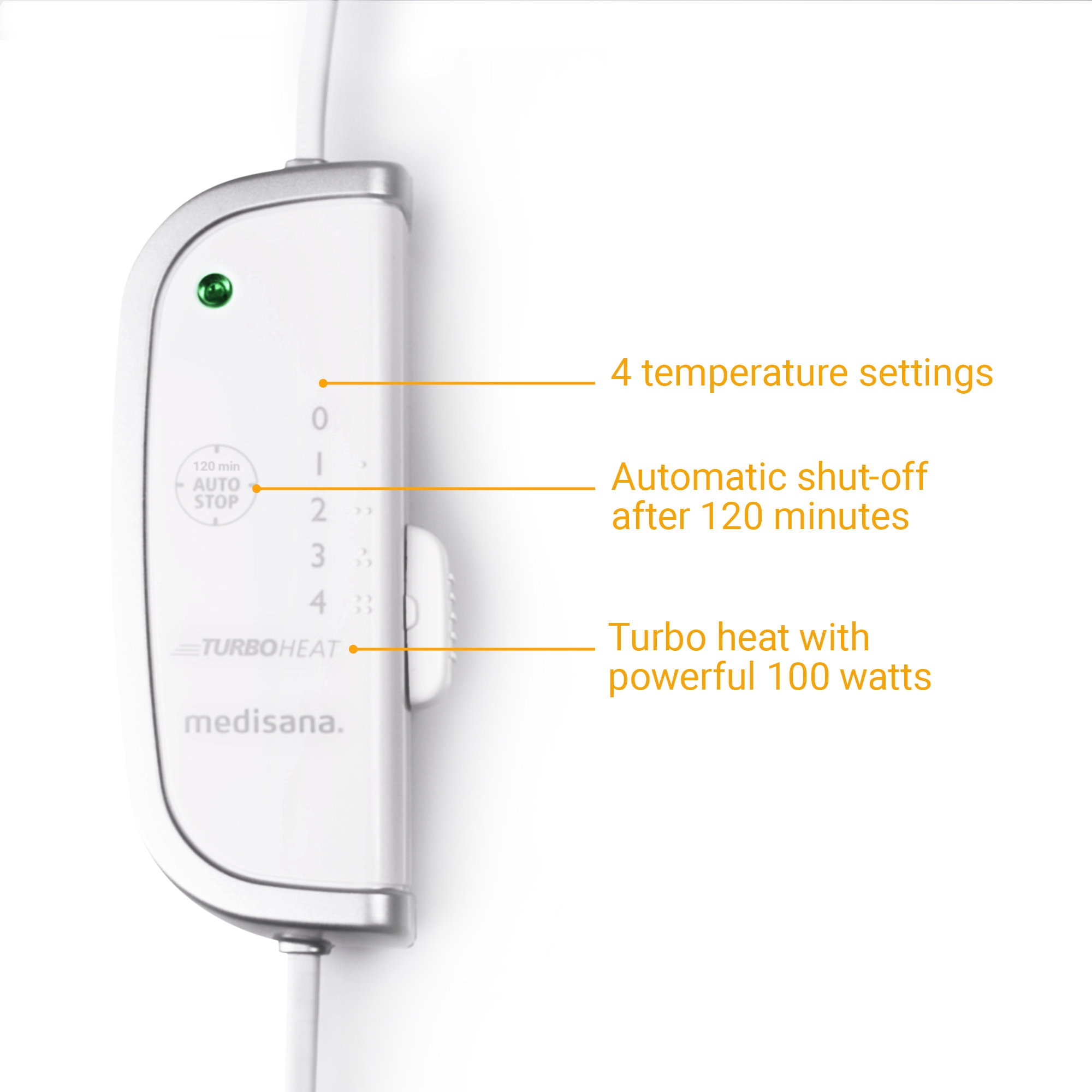 Calientacamas eléctrico Medisana HU 672 extra suave - Blanco Blanco-5