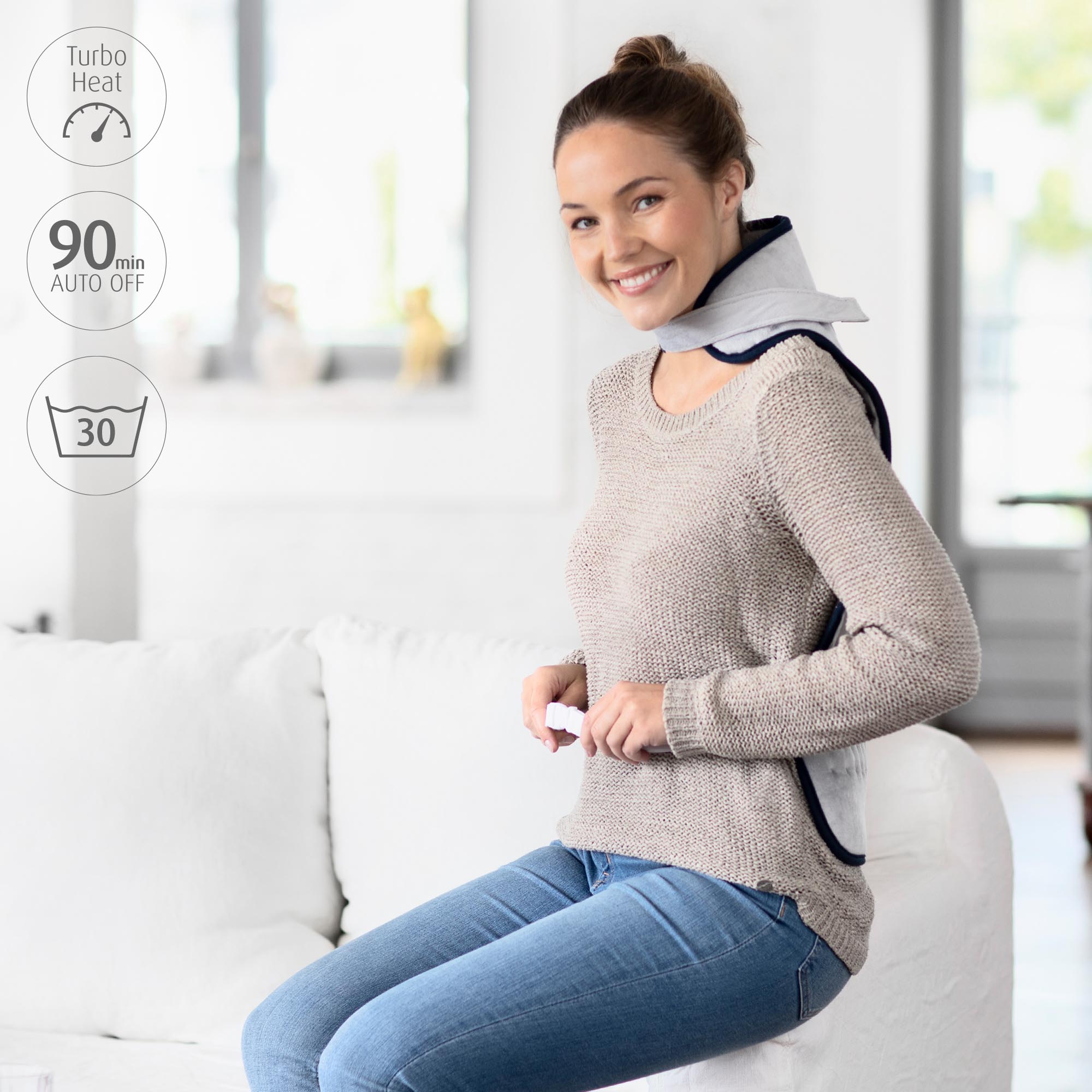 Amohadilla eléctrica Medisana HP 460 para cuello y espalda - Gris Gris-4