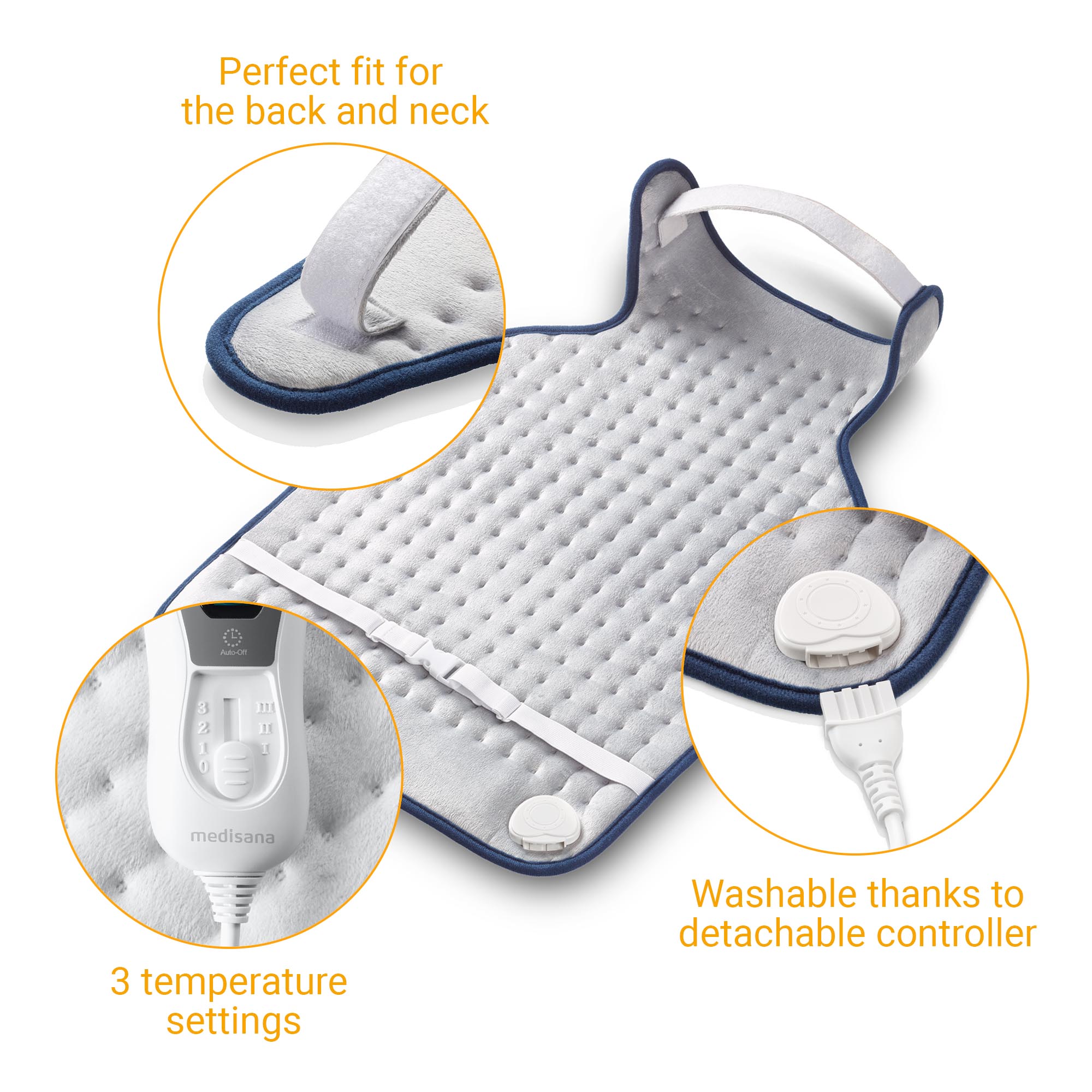 Amohadilla eléctrica Medisana HP 460 para cuello y espalda - Gris Gris-6