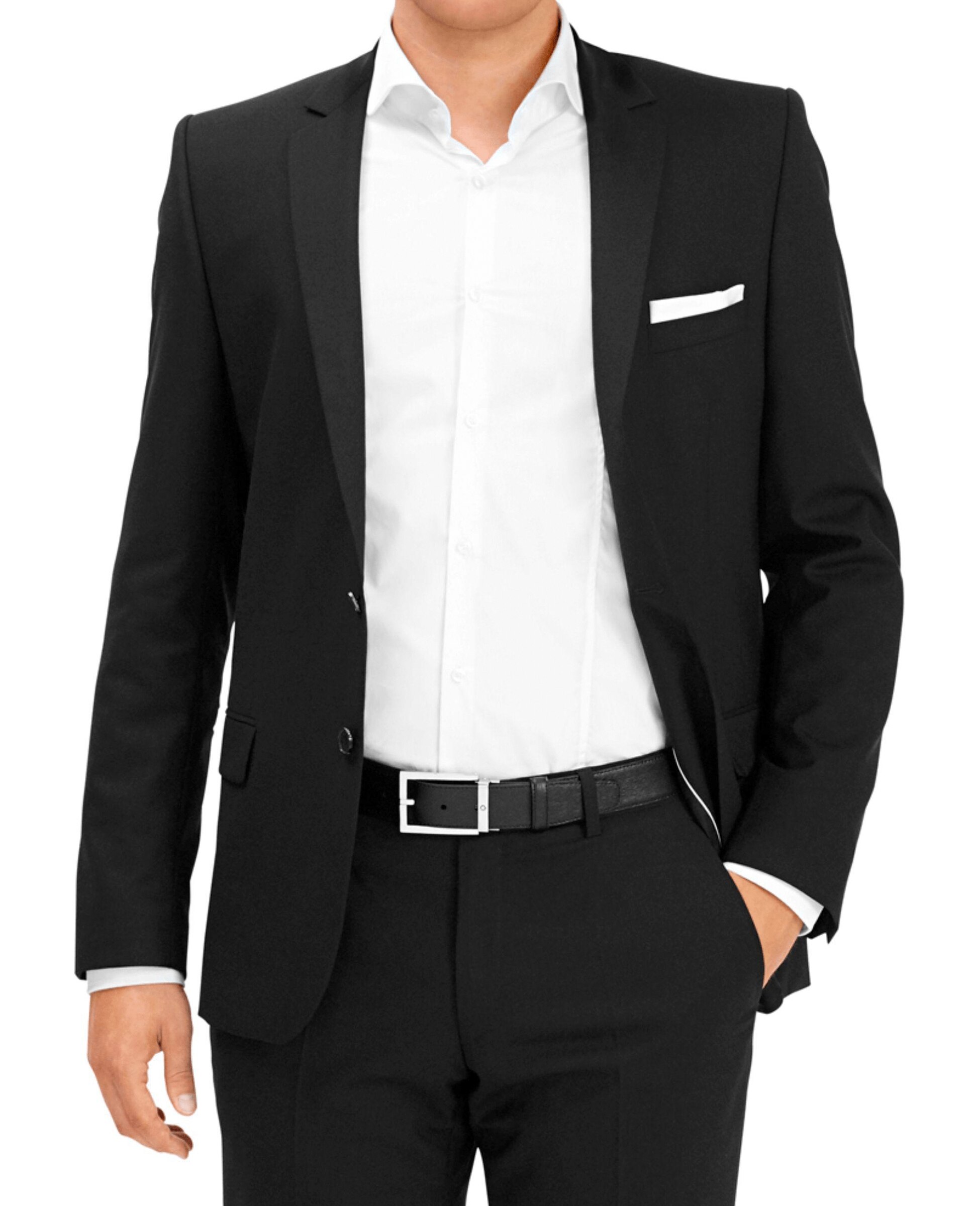 Imagen 4 de Cinturón de hombre Montblanc de piel negra con hebilla rectangular - Negro Negro