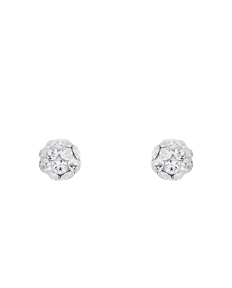 Pendientes de botón de plata de ley 925 y cristal - Amor - Plata Plata-3