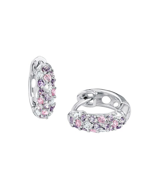 Imagen 0 de Pendientes de niña de plata multicolor con circonitas