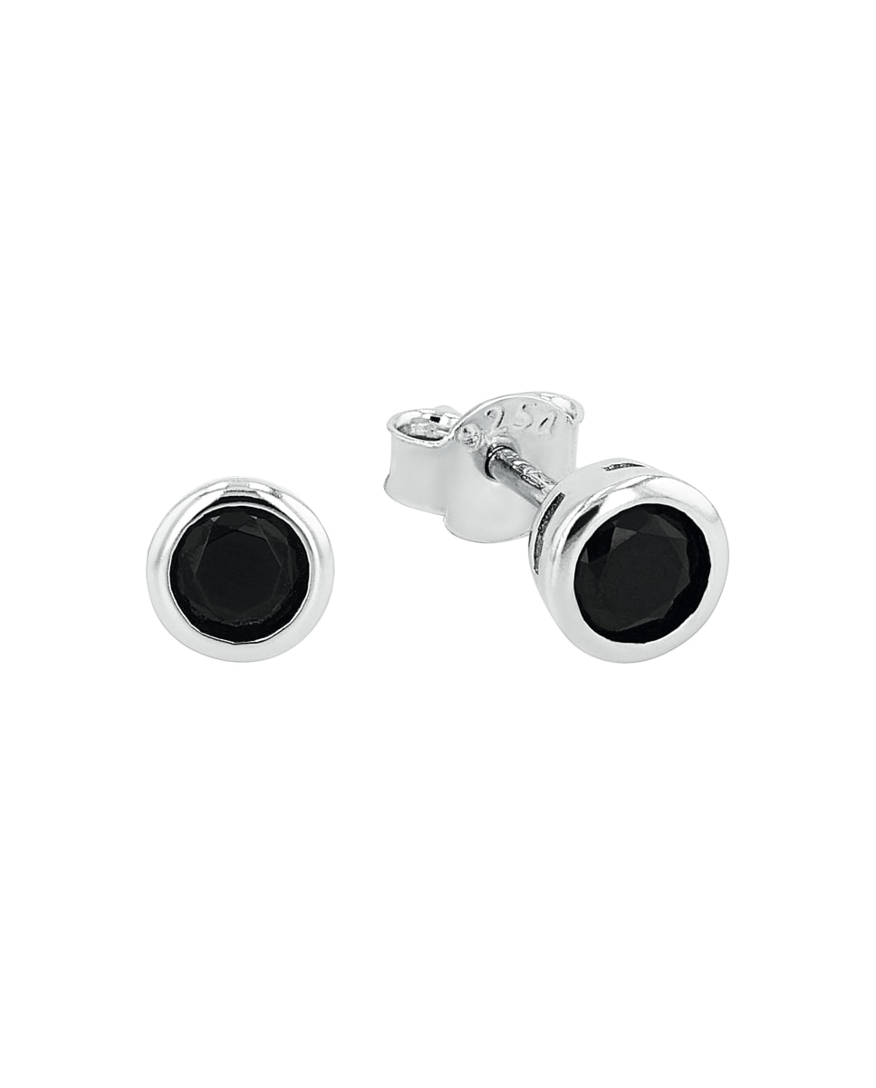 Imagen 0 de Pendientes de botón de plata de ley 925 y circonita cúbica Plata