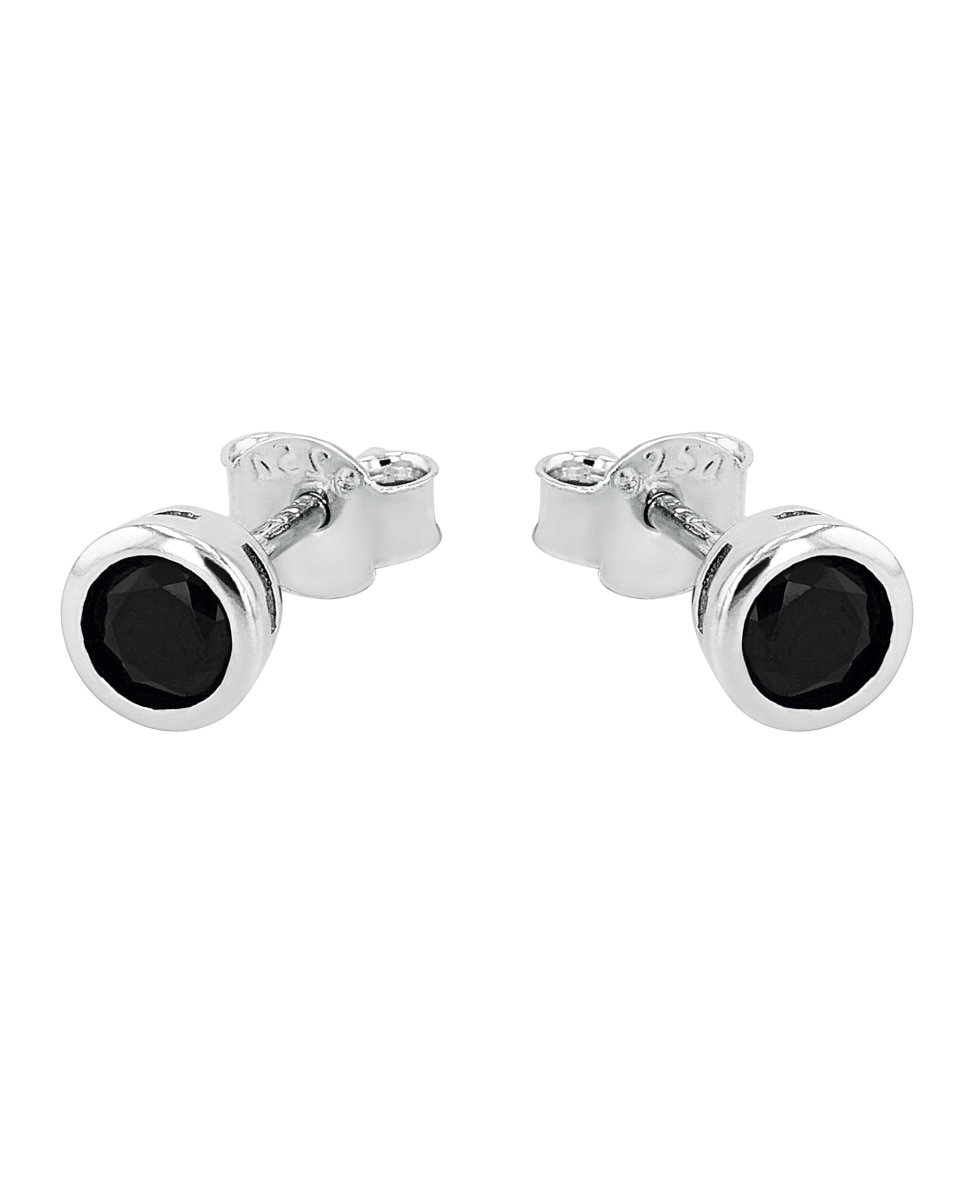 Pendientes de botón de de ley 925 y circonita cúbica - Amor - Plata Plata-4
