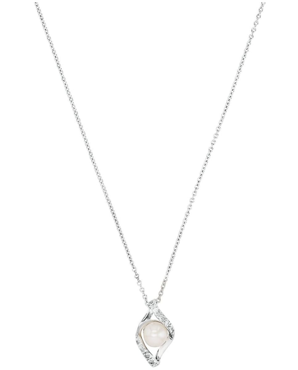 Imagen 0 de Cadena con colgante de plata de ley 925 y circonita cúbica sintética perla cultivada de agua dulce Plata
