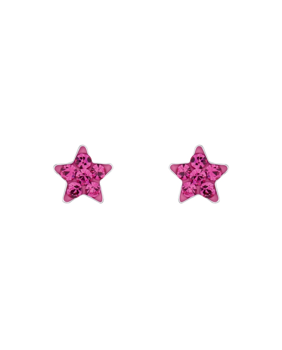 Pendientes infantil de plata de ley 925 piedra - Amor - Plateado Plateado-3