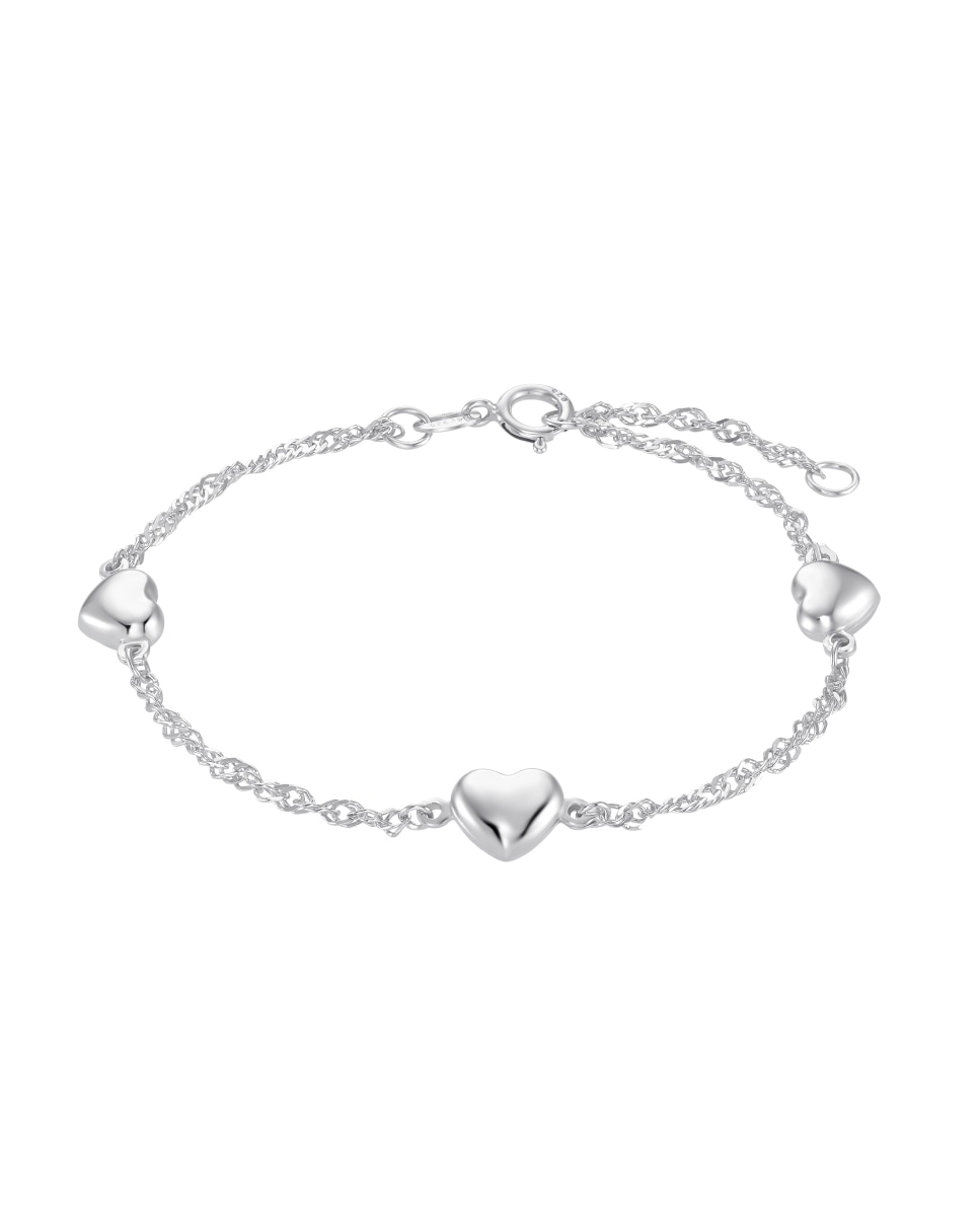Imagen 0 de Pulsera con colgante unisex de y hombre plata de ley 925 con corazón Plata